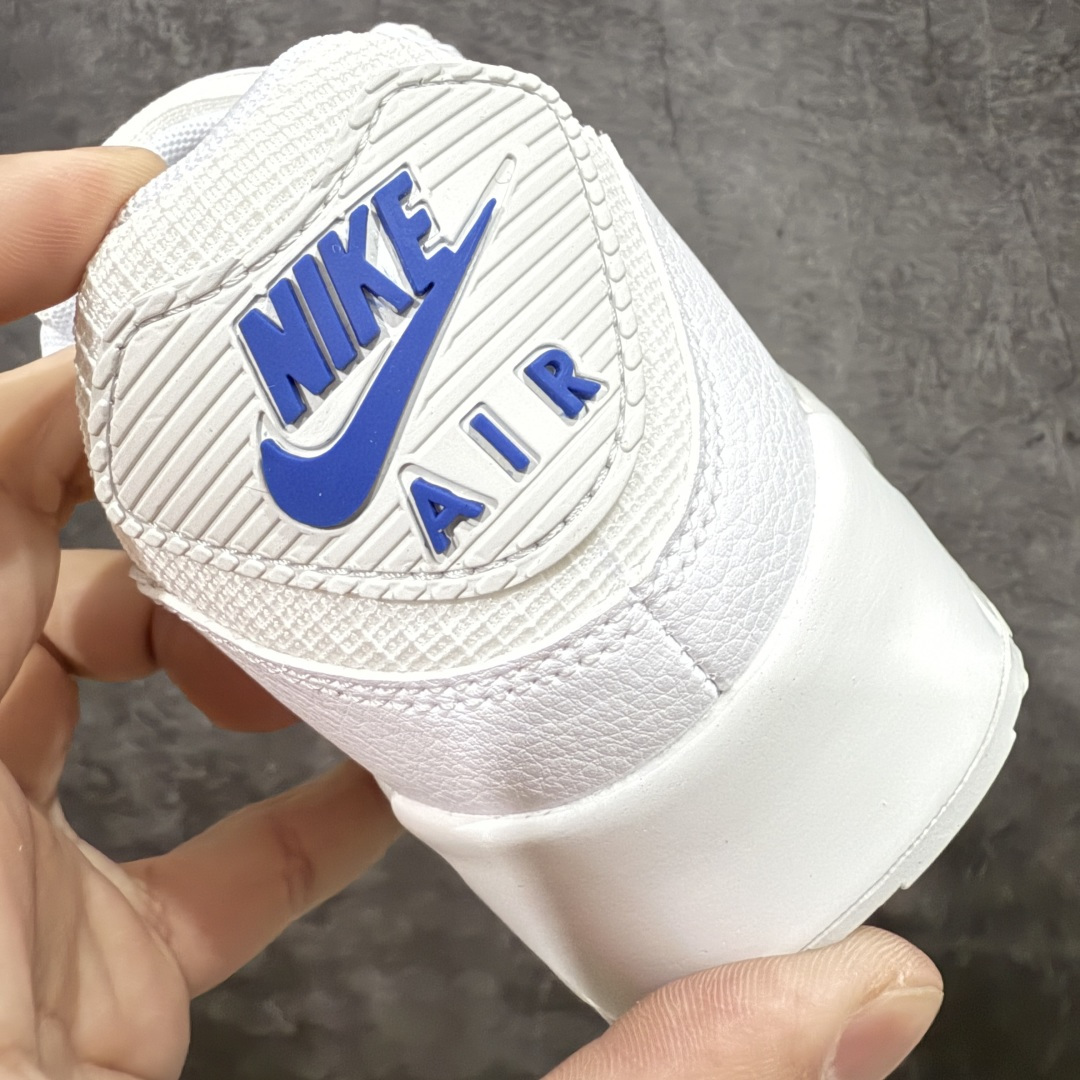 图片[2]-【顶级芯片版】Nike Air Max 90 舒适 复古 合成革减震防滑透气 低帮 休闲跑步鞋 白蓝 FZ7186-100 鞋舌标可扫码 海外欧州过验版 原纸版原楦头 顶级90款问市 开发数月 原版开发 多道QC质检 鞋型完美复刻 原厂级别工艺 正确色卡 正确气垫蓝光 正确大底 独家私模 采用进口头层牛皮拼接 定位高端市场 行业标杆工艺 尺码：40 40.5 41 42 42.5 43 44 44.5 45 46-选品中心
