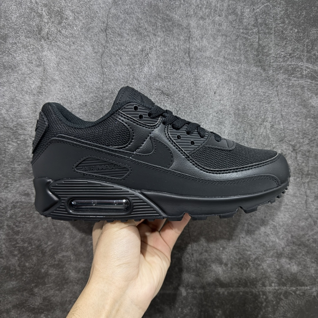 【顶级芯片版】Nike Air Max 90 舒适 复古 合成革减震防滑透气 低帮 休闲跑步鞋 全黑纯黑 CN8490-003 鞋舌标可扫码 海外欧州过验版 原纸版原楦头 顶级90款问市 开发数月 原版开发 多道QC质检 鞋型完美复刻 原厂级别工艺 正确色卡 正确气垫蓝光 正确大底 独家私模 采用进口头层牛皮拼接 定位高端市场 行业标杆工艺 尺码:40 40.5 41 42 42.5 43 44 44.5 45 46-选品中心