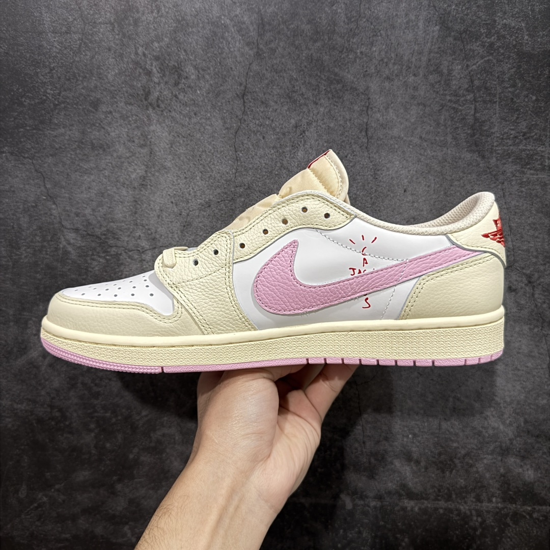 图片[2]-【KZ纯原】Travis Scott x Air Jordan AJ1 Low OG SP TS联名倒钩低帮米黄白粉 IQ7804-101 原材料软头层皮料 国内一线头部知名大厂出品 高端外贸零售专供品质 版型细节完美 原鞋原楦头纸板开发 原厂防尘纸 极致一眼正品既视感 尺码：36-47.5-选品中心