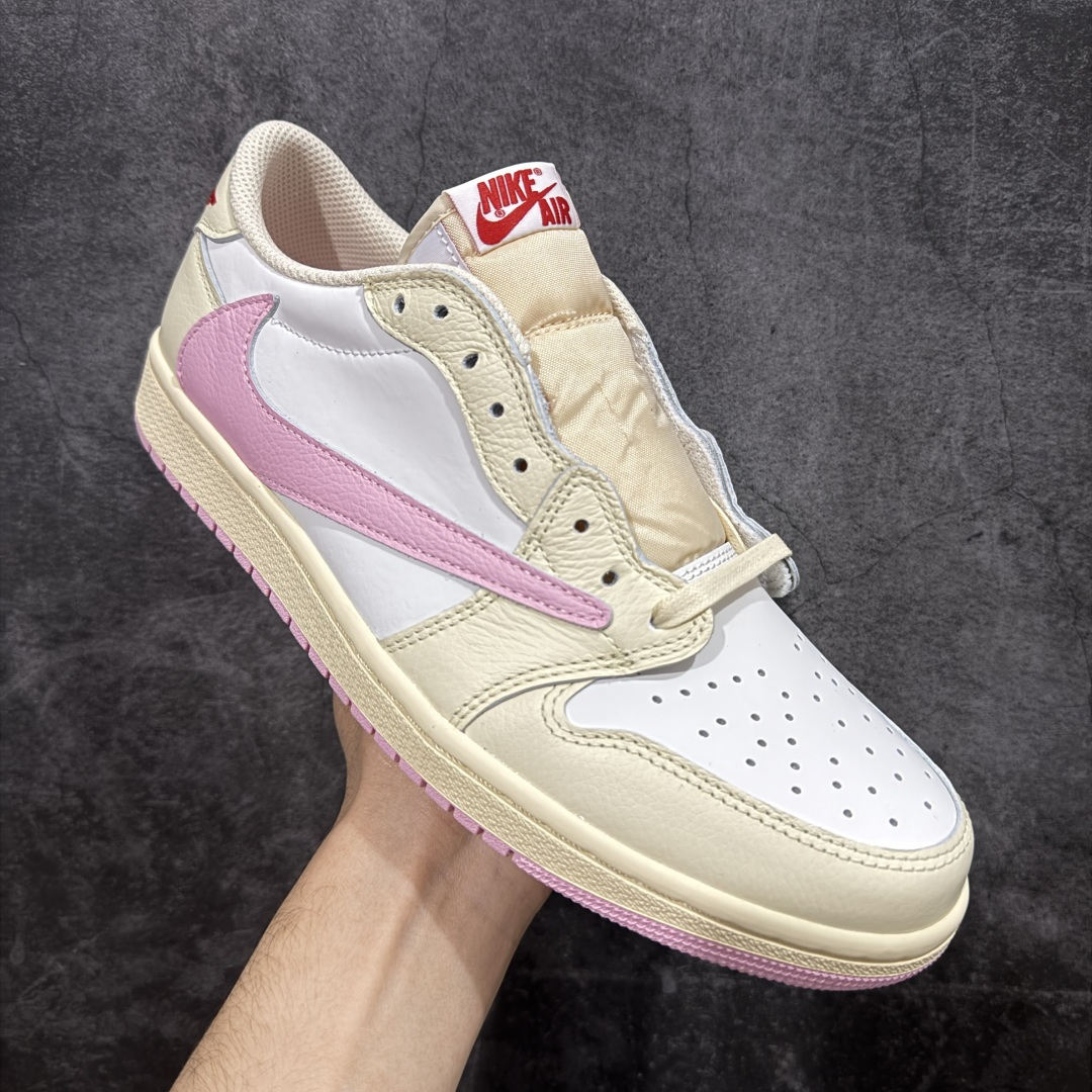 图片[3]-【KZ纯原】Travis Scott x Air Jordan AJ1 Low OG SP TS联名倒钩低帮米黄白粉 IQ7804-101 原材料软头层皮料 国内一线头部知名大厂出品 高端外贸零售专供品质 版型细节完美 原鞋原楦头纸板开发 原厂防尘纸 极致一眼正品既视感 尺码：36-47.5-选品中心