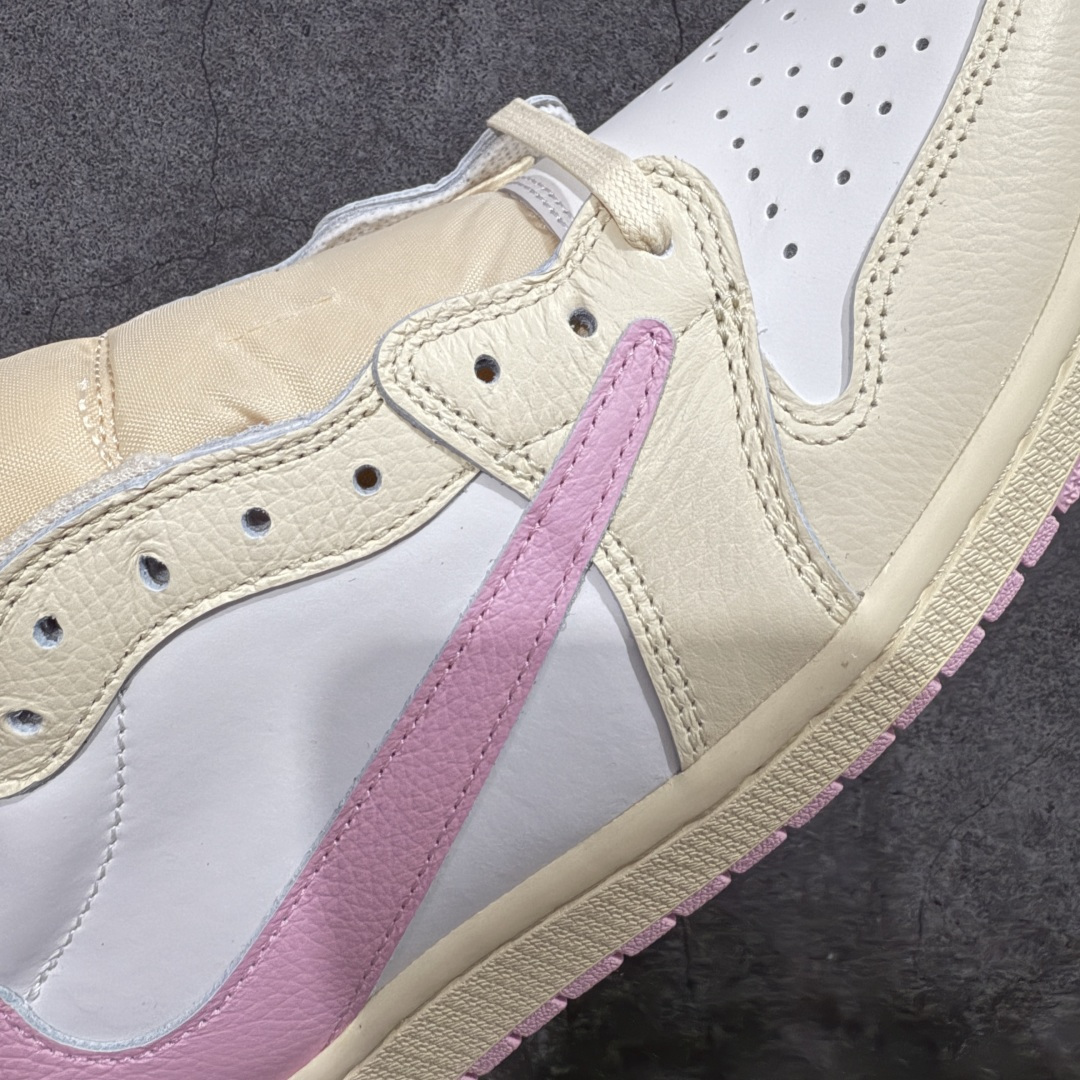 图片[4]-【KZ纯原】Travis Scott x Air Jordan AJ1 Low OG SP TS联名倒钩低帮米黄白粉 IQ7804-101 原材料软头层皮料 国内一线头部知名大厂出品 高端外贸零售专供品质 版型细节完美 原鞋原楦头纸板开发 原厂防尘纸 极致一眼正品既视感 尺码：36-47.5-选品中心