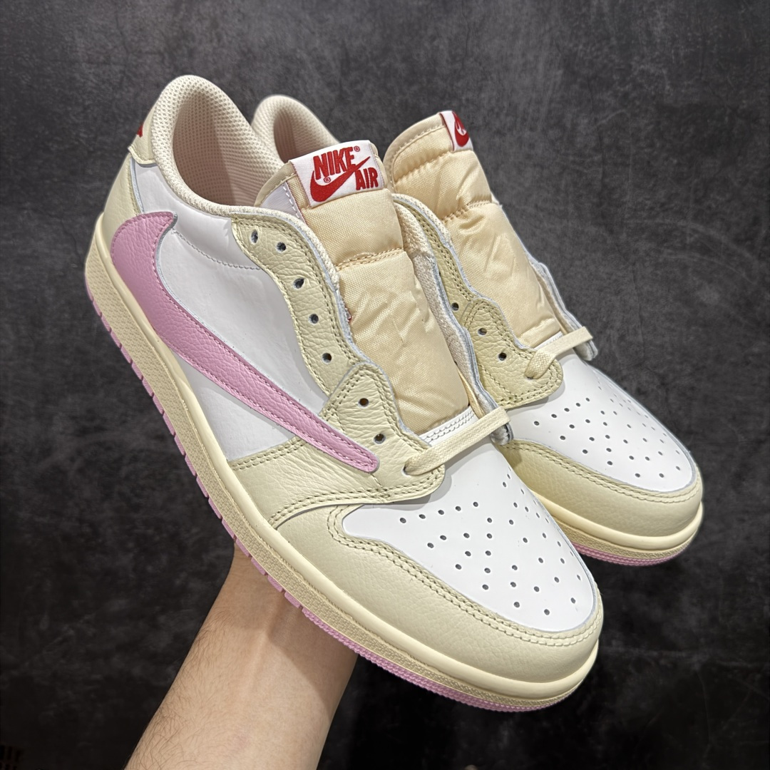 【KZ纯原】Travis Scott x Air Jordan AJ1 Low OG SP TS联名倒钩低帮米黄白粉 IQ7804-101 原材料软头层皮料 国内一线头部知名大厂出品 高端外贸零售专供品质 版型细节完美 原鞋原楦头纸板开发 原厂防尘纸 极致一眼正品既视感 尺码:36-47.5-选品中心