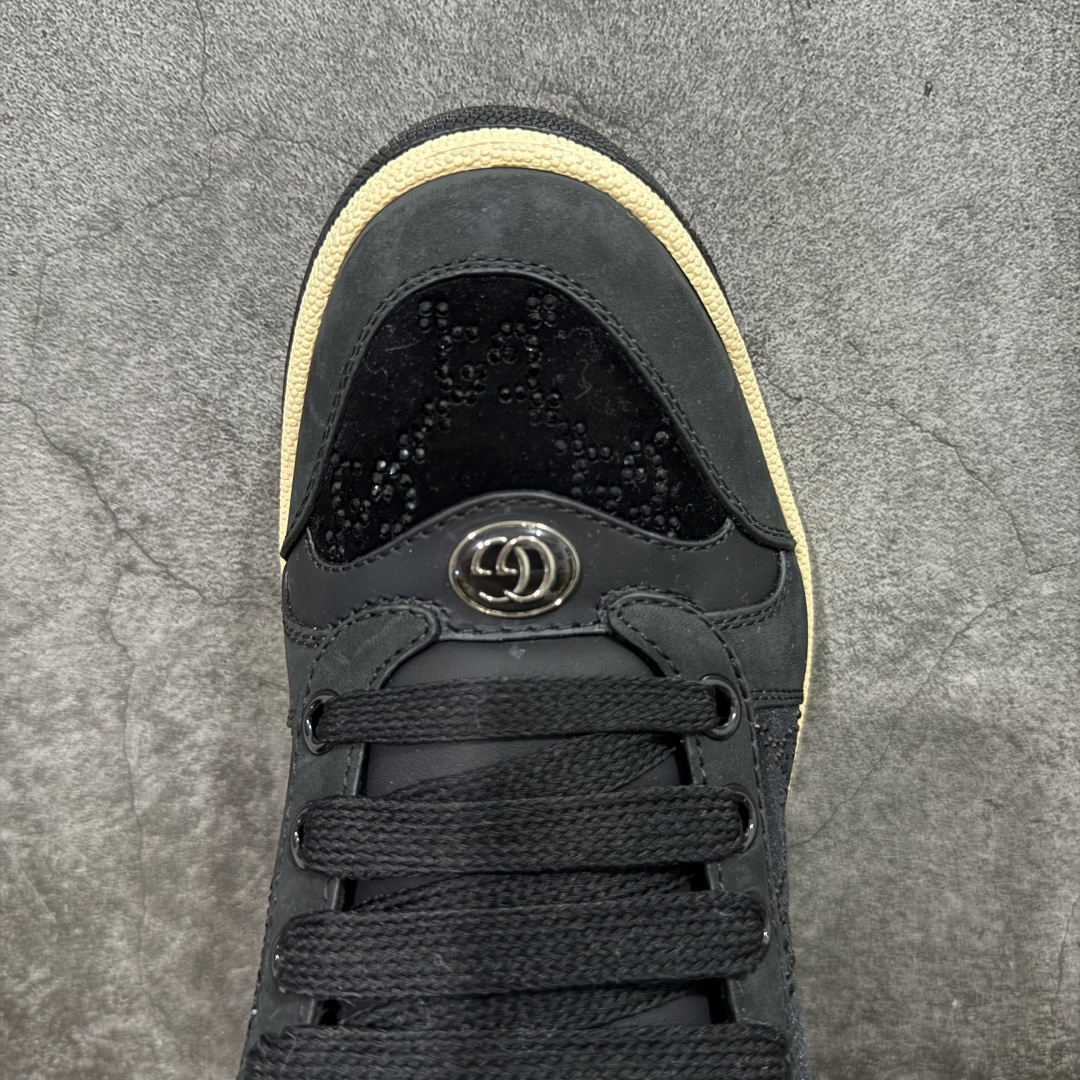 图片[5]-【广东纯原版】Gucci做旧小脏鞋 黑钻 ZP开发 原版开模 金属双G水晶圆柱形标 Gucci原版纹织带 真正水洗布标 鞋面擦色牛皮拼接经典双G布面料，皮面切口全油边封口工艺，原版毛巾布里细腻柔软更舒适透气，垫脚乳胶注塑一体，私模钢印，双色原版TPU大底(下层宽，上层窄) 配进口原版四边封干燥剂、原版18股鞋带，新版红盒子，与专柜配套包装一致 尺码：35-39-选品中心