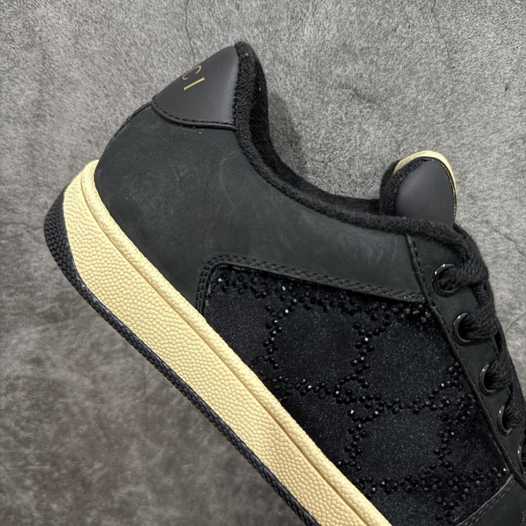 图片[7]-【广东纯原版】Gucci做旧小脏鞋 黑钻 ZP开发 原版开模 金属双G水晶圆柱形标 Gucci原版纹织带 真正水洗布标 鞋面擦色牛皮拼接经典双G布面料，皮面切口全油边封口工艺，原版毛巾布里细腻柔软更舒适透气，垫脚乳胶注塑一体，私模钢印，双色原版TPU大底(下层宽，上层窄) 配进口原版四边封干燥剂、原版18股鞋带，新版红盒子，与专柜配套包装一致 尺码：35-39-选品中心
