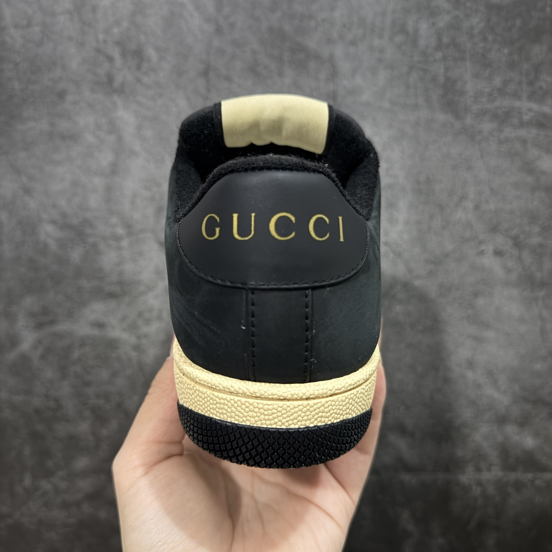 图片[4]-【广东纯原版】Gucci做旧小脏鞋 黑钻 ZP开发 原版开模 金属双G水晶圆柱形标 Gucci原版纹织带 真正水洗布标 鞋面擦色牛皮拼接经典双G布面料，皮面切口全油边封口工艺，原版毛巾布里细腻柔软更舒适透气，垫脚乳胶注塑一体，私模钢印，双色原版TPU大底(下层宽，上层窄) 配进口原版四边封干燥剂、原版18股鞋带，新版红盒子，与专柜配套包装一致 尺码：35-39-选品中心