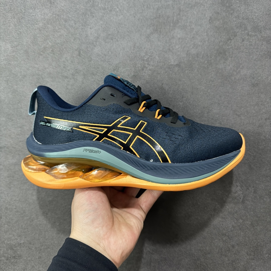 【公司级】Asics GEL-KINSEI MAX 亚瑟士专业跑鞋 #采用工程弹性双层再生针织密度鞋面材质,后跟3D可视GEL缓震乳胶物料 #升级FF BLAST PLUS全新缓震中底部位科技材质,外置高耐磨橡胶外底 稳步升级 货号:1011B696-400 尺码:40-45-选品中心