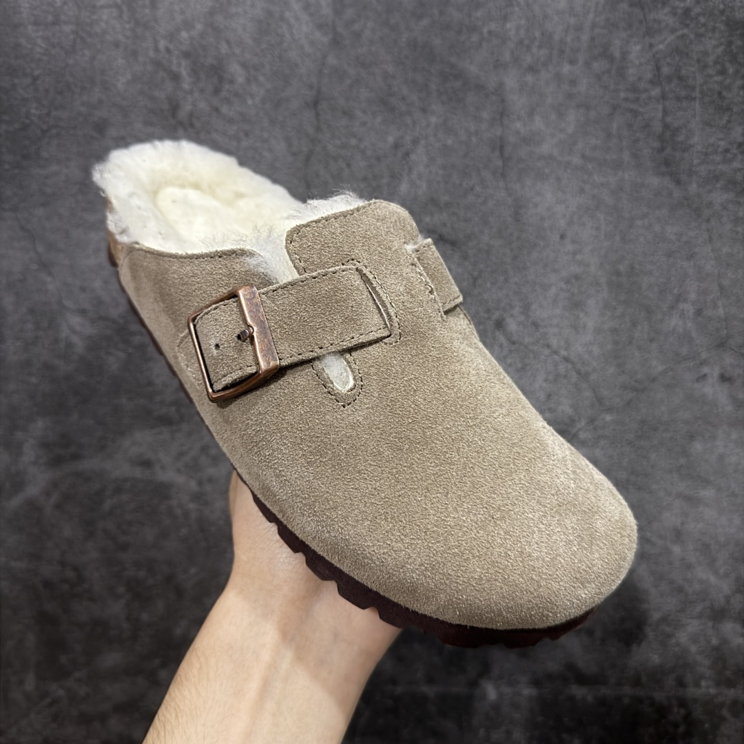 图片[3]-【纯原H版】Birkenstock\\t 勃肯/博肯软木软底全包 半拖 羊毛一体拖鞋 十年ZP代工厂老师傅工艺 纯手工打造原汁原味博肯 市场最强版 没有之一 鞋面设计：选用陸丰A级进口羊皮毛，质地细腻，手感丰满；尺寸间障均匀，柔软，深度保暖；吸湿，进气，排汗 鞋子内里：化质澳洲羔羊皮分子结构可将水蒸气吸进多孔构体中，吸湿性好，透气性极住，保持脚底干爽 鞋底设计：型模EVA极富弹性，加持胎面设计，升级版独家私模，柔软回弹性好，耐折耐磨，防滑防踢 尺码： 35 36 37 38 39 40 41 42 43 44 45-选品中心