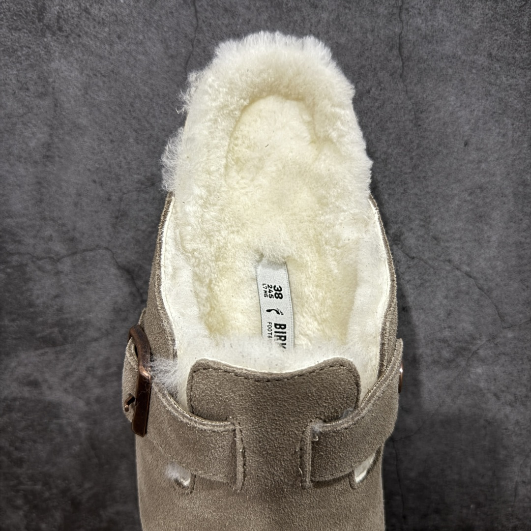 图片[8]-【纯原H版】Birkenstock\\t 勃肯/博肯软木软底全包 半拖 羊毛一体拖鞋 十年ZP代工厂老师傅工艺 纯手工打造原汁原味博肯 市场最强版 没有之一 鞋面设计：选用陸丰A级进口羊皮毛，质地细腻，手感丰满；尺寸间障均匀，柔软，深度保暖；吸湿，进气，排汗 鞋子内里：化质澳洲羔羊皮分子结构可将水蒸气吸进多孔构体中，吸湿性好，透气性极住，保持脚底干爽 鞋底设计：型模EVA极富弹性，加持胎面设计，升级版独家私模，柔软回弹性好，耐折耐磨，防滑防踢 尺码： 35 36 37 38 39 40 41 42 43 44 45-选品中心