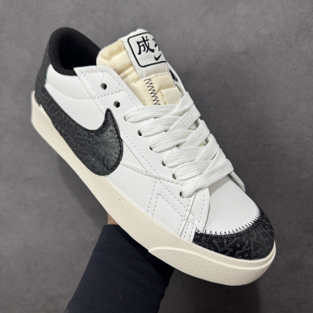 图片[3]-【公司级】Nike Blazer low 77 JUMBO 马年限定开括者大勾低帮休闲板鞋 鞋领采用弹性织物材质打造，方便穿脱的同时，带来舒适的穿着体验。鞋侧巨型大勾，让整双鞋极具复古质感。鞋底采用锯齿状设计，增强抓地力和耐久度 货号：DN2158-102 尺码：36-45-选品中心