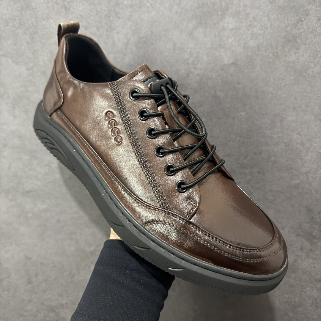 图片[3]-【广东纯原版本】Ecco 爱步 正装休闲系列男士套脚鞋 #版型简约大气耐看 精选头层小牛皮 皮面超软 纹理清晰 细腻 质感强 穿着舒适 档次高 便捷鞋带 套脚即穿 橡胶软底 天然橡胶 抗震防滑 耐磨耐折 轻便舒适 车线加固 软底软面 脚感一流真材实料 免检品质 质量保证 货号：583208-01003 尺码：38 39 40 41 42 43 44 皮鞋码-选品中心