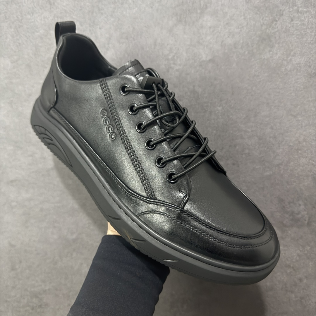 图片[3]-【广东纯原版本】Ecco 爱步 正装休闲系列男士套脚鞋 #版型简约大气耐看 精选头层小牛皮 皮面超软 纹理清晰 细腻 质感强 穿着舒适 档次高 便捷鞋带 套脚即穿 橡胶软底 天然橡胶 抗震防滑 耐磨耐折 轻便舒适 车线加固 软底软面 脚感一流真材实料 免检品质 质量保证 货号：583208-01001 尺码：38 39 40 41 42 43 44 皮鞋码-选品中心