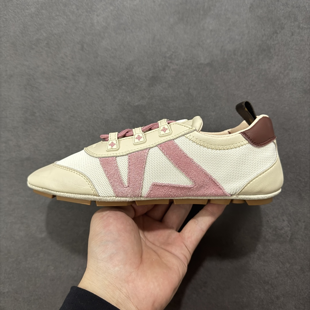 图片[2]-【YH版本】 LOUIS VUITTON LV BALLET SNEAKER 牛皮革绒面革 豹纹 圆头系带 芭蕾风德训鞋 薄底鞋 低帮 生活休闲鞋 棕白 DD0215 尺码：35-40-选品中心