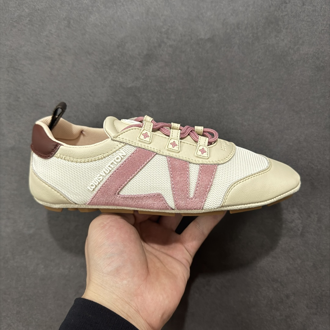 【YH版本】 LOUIS VUITTON LV BALLET SNEAKER 牛皮革绒面革 豹纹 圆头系带 芭蕾风德训鞋 薄底鞋 低帮 生活休闲鞋 棕白 DD0215 尺码：35-40-选品中心