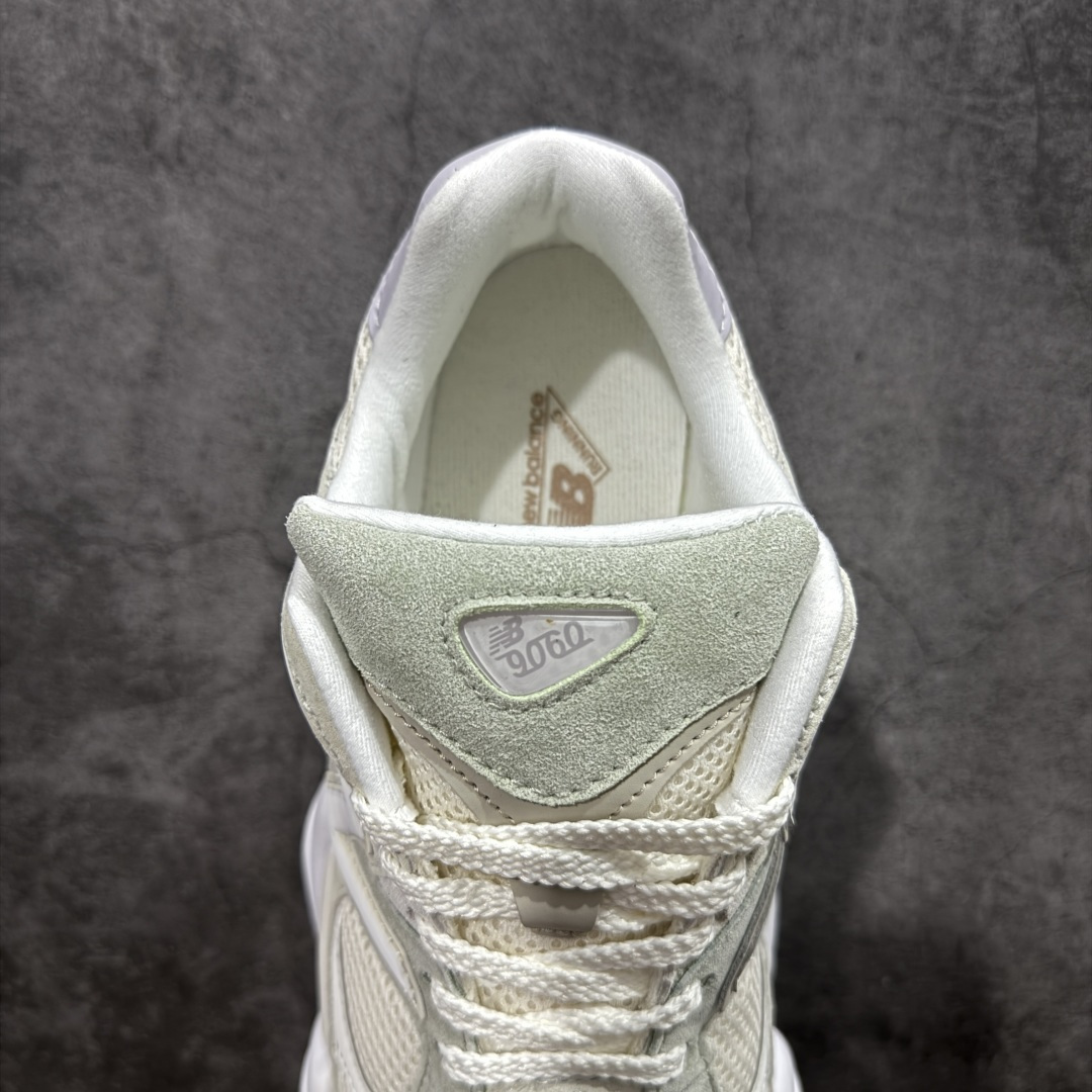 图片[8]-【公司级】 New Balance NB9060 联名款 复古休闲运动慢跑鞋 灰绿色 U9060AUC 全套原楦原纸板原厂数据开发 进口三明治网面 原装进口翻毛皮料正确绒感卡色 正确中底拉帮中底网布细节 原厂标裁 带紫光防伪 定制后跟透明水晶模块 冲裁组合 大底贴合程度胶水上色把控完美 整洁度挑战全网艺术家 多道序QC把关品质完善 匠心打造 耗时两个月开发完成 工艺极其复杂难度可想而知 新开独立私模大底 全网唯一正确六层组合大底 高端零售专供产物 尺码：36 37 37.5 38 38.5 39 40 40.5 41 42 42.5 43 44 45 46.5-选品中心
