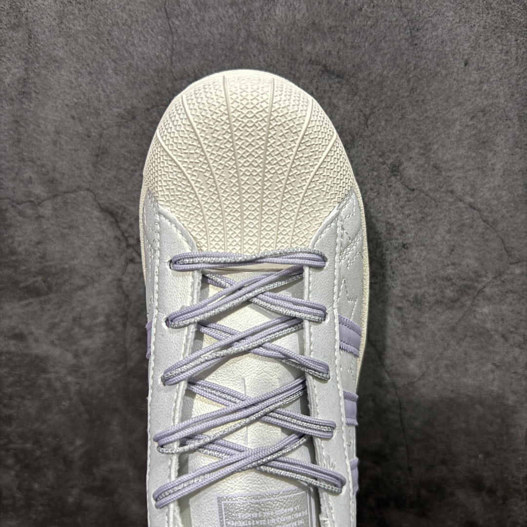 图片[5]-【公司级】阿迪达斯/三叶草Adidas Originals Superstar II 2.0\”White Light Purple\”经典贝壳头2.0系列低帮百搭休闲运动板鞋“皮革白淡紫”JR6984 女鞋真标半码制 升级原楦原纸版开发版型 采用粒面牛剖革鞋面材质#2020改良全包围鞋垫 正确2020版鞋底模具及扇贝头盖片❗ 尺码：35 -42-选品中心