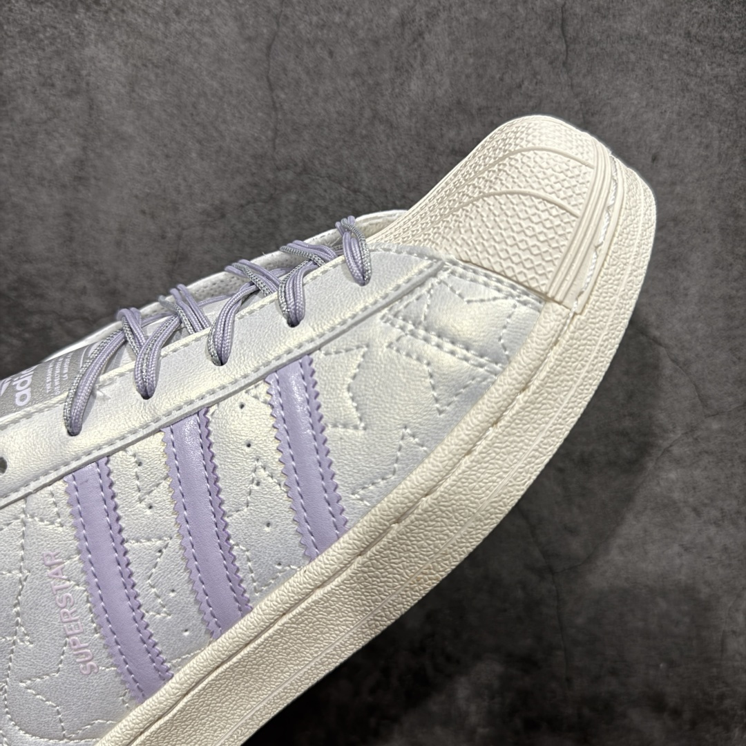 图片[6]-【公司级】阿迪达斯/三叶草Adidas Originals Superstar II 2.0\”White Light Purple\”经典贝壳头2.0系列低帮百搭休闲运动板鞋“皮革白淡紫”JR6984 女鞋真标半码制 升级原楦原纸版开发版型 采用粒面牛剖革鞋面材质#2020改良全包围鞋垫 正确2020版鞋底模具及扇贝头盖片❗ 尺码：35 -42-选品中心