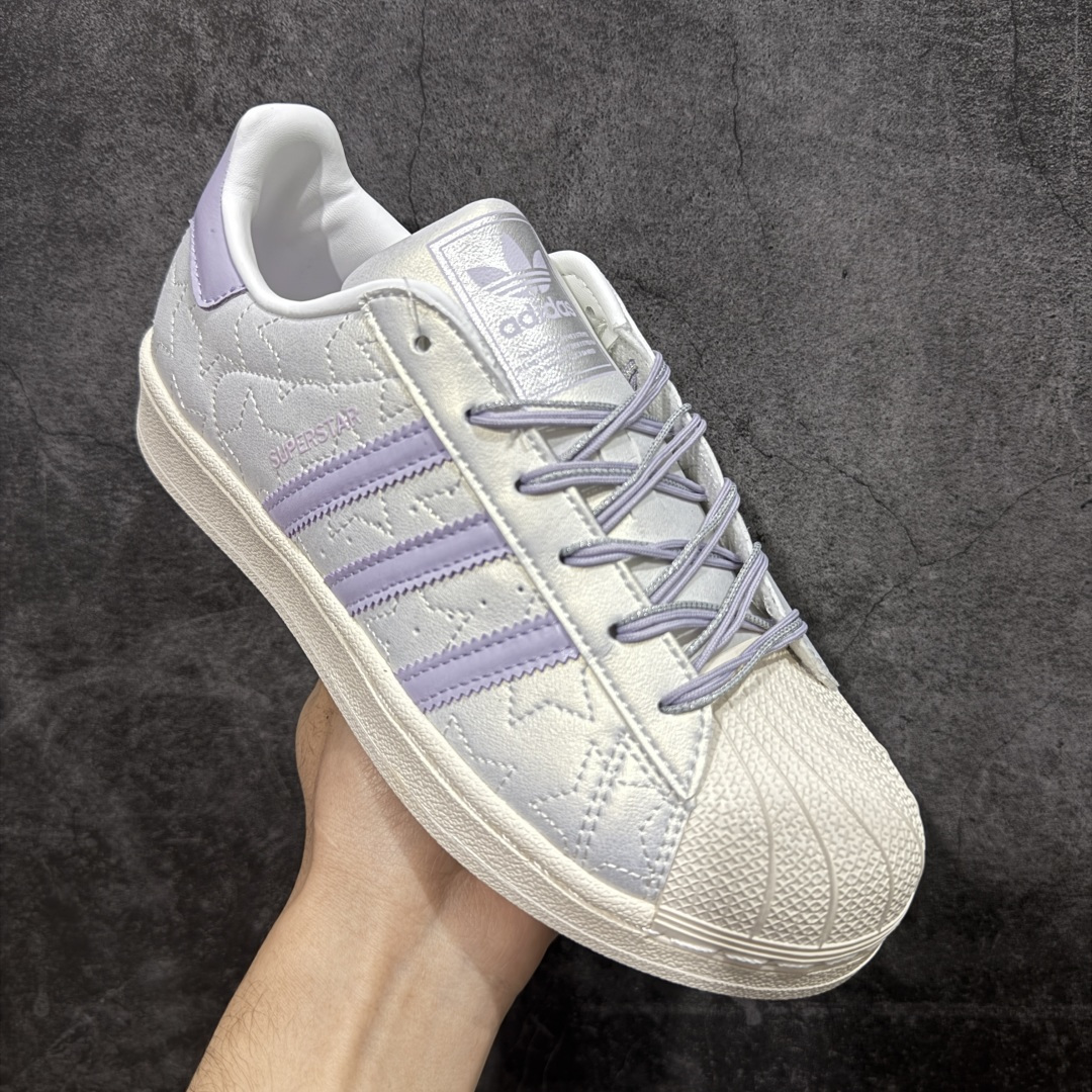 图片[3]-【公司级】阿迪达斯/三叶草Adidas Originals Superstar II 2.0\”White Light Purple\”经典贝壳头2.0系列低帮百搭休闲运动板鞋“皮革白淡紫”JR6984 女鞋真标半码制 升级原楦原纸版开发版型 采用粒面牛剖革鞋面材质#2020改良全包围鞋垫 正确2020版鞋底模具及扇贝头盖片❗ 尺码：35 -42-选品中心