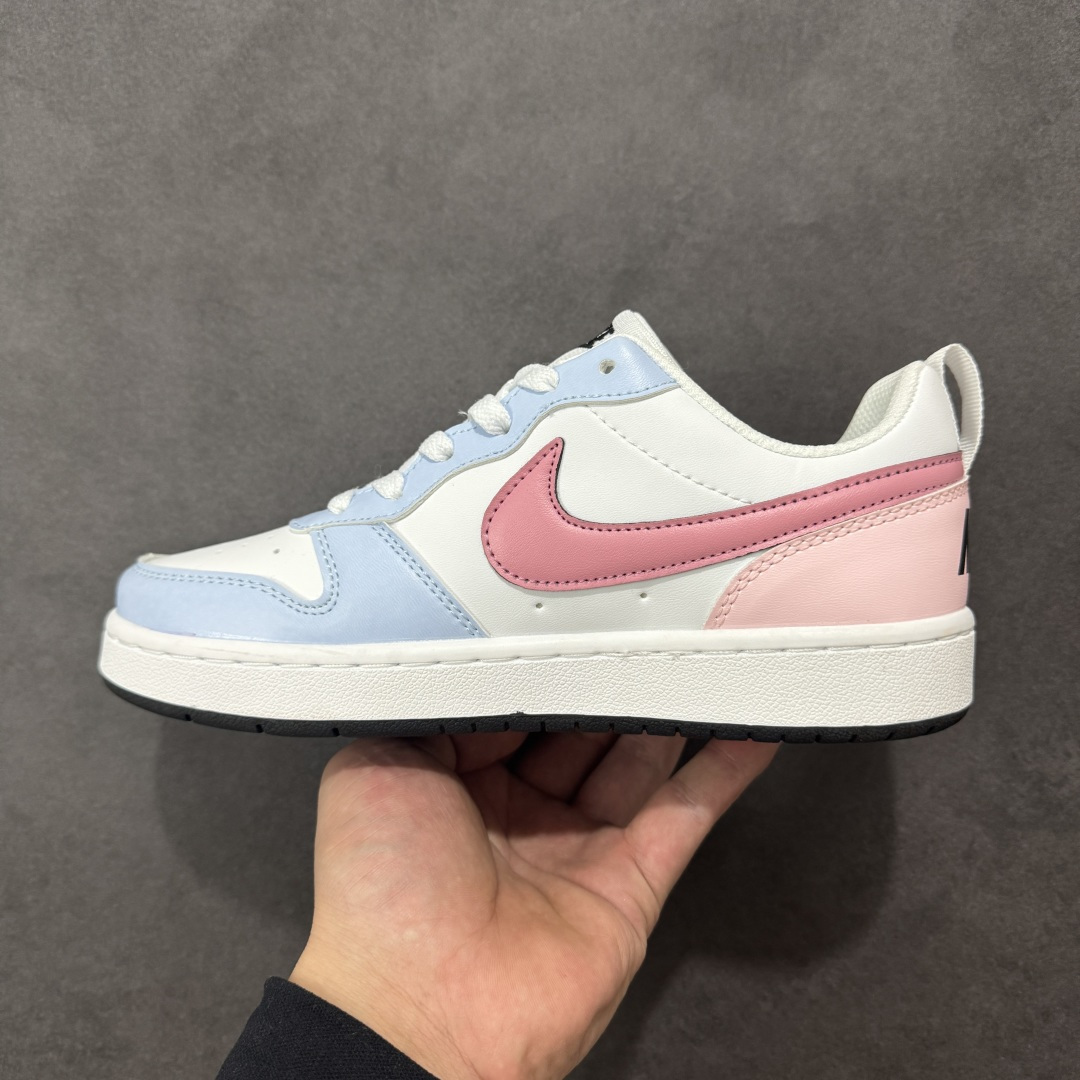 图片[2]-【公司级】Nike Court Borough V 蝴蝶结GS 白蓝粉 货号：DV5456-104 尺码：36-40-选品中心