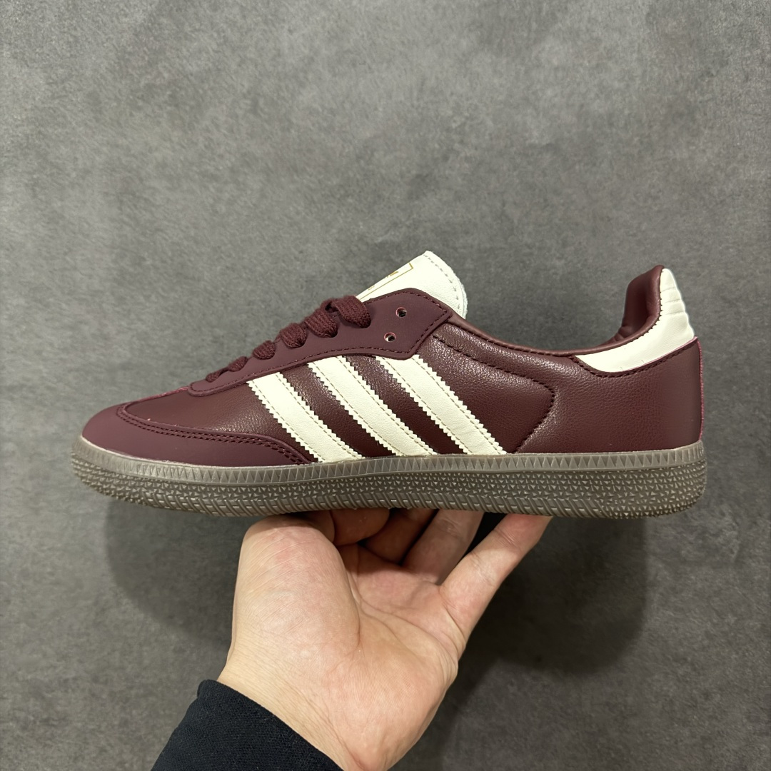 图片[2]-【公司级】Adidas Originals Samba 阿迪达斯 桑巴舞系列绅士德训足球风百搭休闲运动板鞋 酒红米白 尺码：36 36.5 37 38 38.5 39 40 40.5 41 42 42.5 43 44 45 货号：JR8844 编码：AYA170180-选品中心