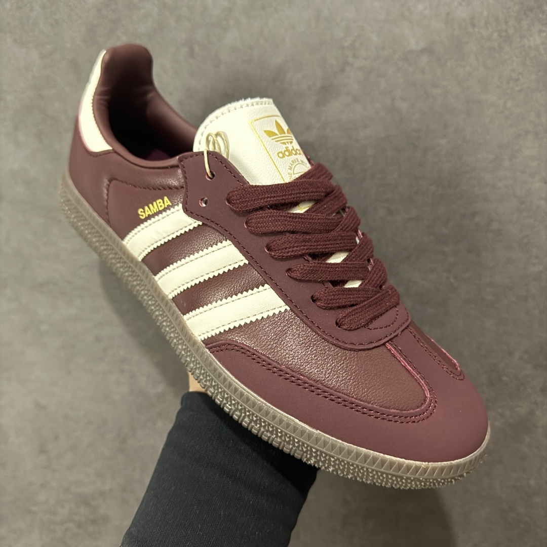 图片[3]-【公司级】Adidas Originals Samba 阿迪达斯 桑巴舞系列绅士德训足球风百搭休闲运动板鞋 酒红米白 尺码：36 36.5 37 38 38.5 39 40 40.5 41 42 42.5 43 44 45 货号：JR8844 编码：AYA170180-选品中心