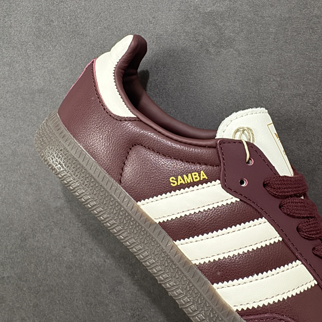 图片[6]-【公司级】Adidas Originals Samba 阿迪达斯 桑巴舞系列绅士德训足球风百搭休闲运动板鞋 酒红米白 尺码：36 36.5 37 38 38.5 39 40 40.5 41 42 42.5 43 44 45 货号：JR8844 编码：AYA170180-选品中心
