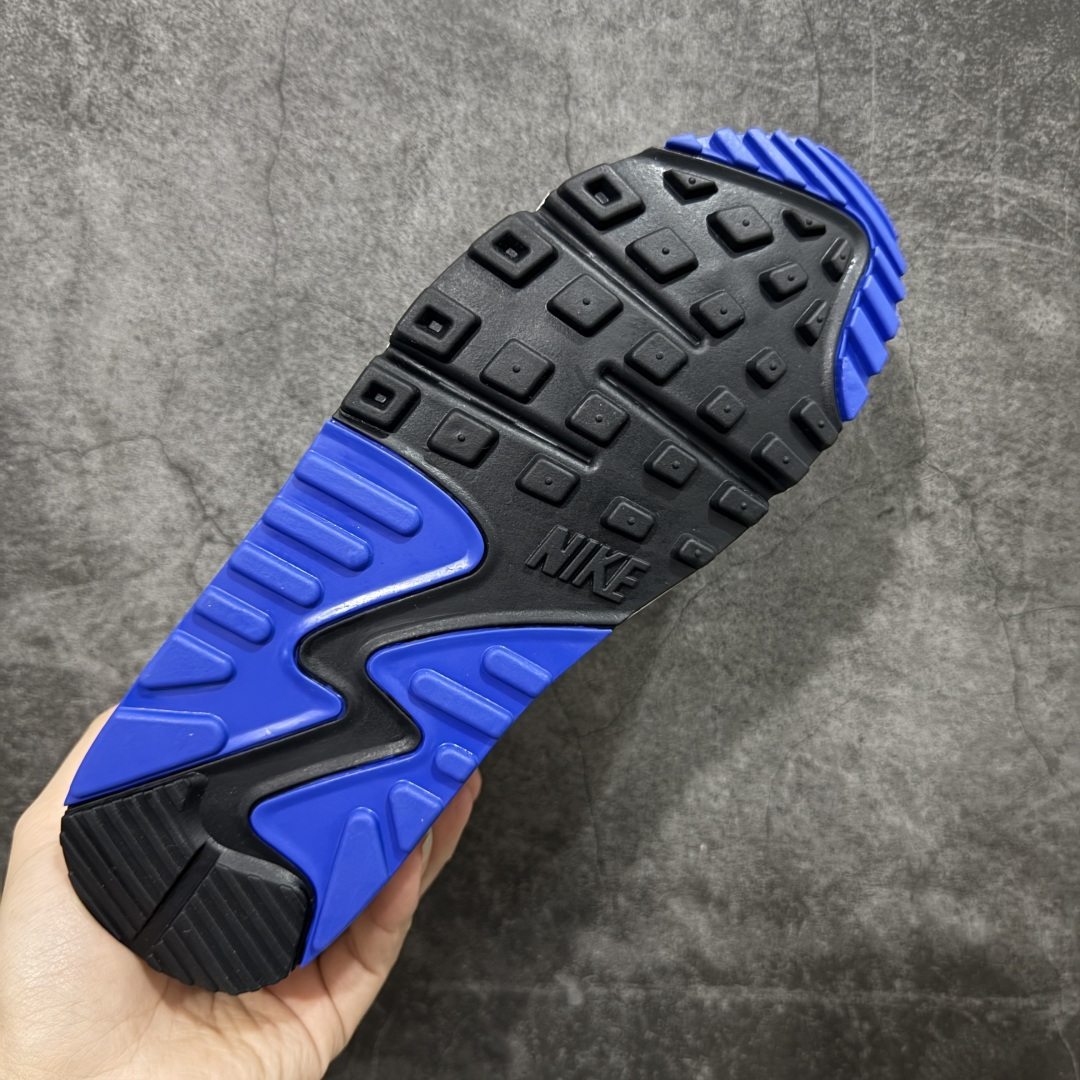 图片[9]-【Max纯原版】Nike Air Max 90 舒适 复古 合成革减震防滑透气 低帮 休闲跑步鞋 灰黑蓝 CD0881-102 顶级90款问市 开发数月 原版开发 多道QC质检 鞋型完美复刻 原厂级别工艺 正确色卡 正确气垫蓝光 正确大底 独家私模 采用进口头层牛皮拼接 定位高端市场 行业标杆工艺 尺码：39 40 40.5 41 42 42.5 43 44 44.5 45 46-选品中心