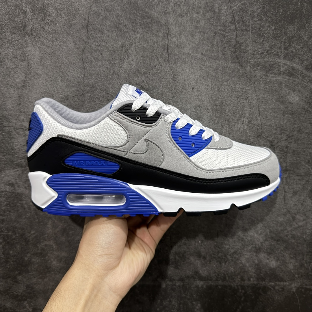 【Max纯原版】Nike Air Max 90 舒适 复古 合成革减震防滑透气 低帮 休闲跑步鞋 灰黑蓝 CD0881-102 顶级90款问市 开发数月 原版开发 多道QC质检 鞋型完美复刻 原厂级别工艺 正确色卡 正确气垫蓝光 正确大底 独家私模 采用进口头层牛皮拼接 定位高端市场 行业标杆工艺 尺码：39 40 40.5 41 42 42.5 43 44 44.5 45 46-选品中心