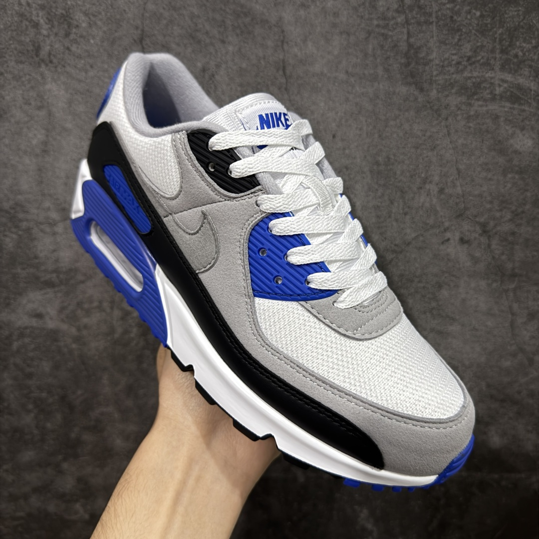 图片[3]-【Max纯原版】Nike Air Max 90 舒适 复古 合成革减震防滑透气 低帮 休闲跑步鞋 灰黑蓝 CD0881-102 顶级90款问市 开发数月 原版开发 多道QC质检 鞋型完美复刻 原厂级别工艺 正确色卡 正确气垫蓝光 正确大底 独家私模 采用进口头层牛皮拼接 定位高端市场 行业标杆工艺 尺码：39 40 40.5 41 42 42.5 43 44 44.5 45 46-选品中心