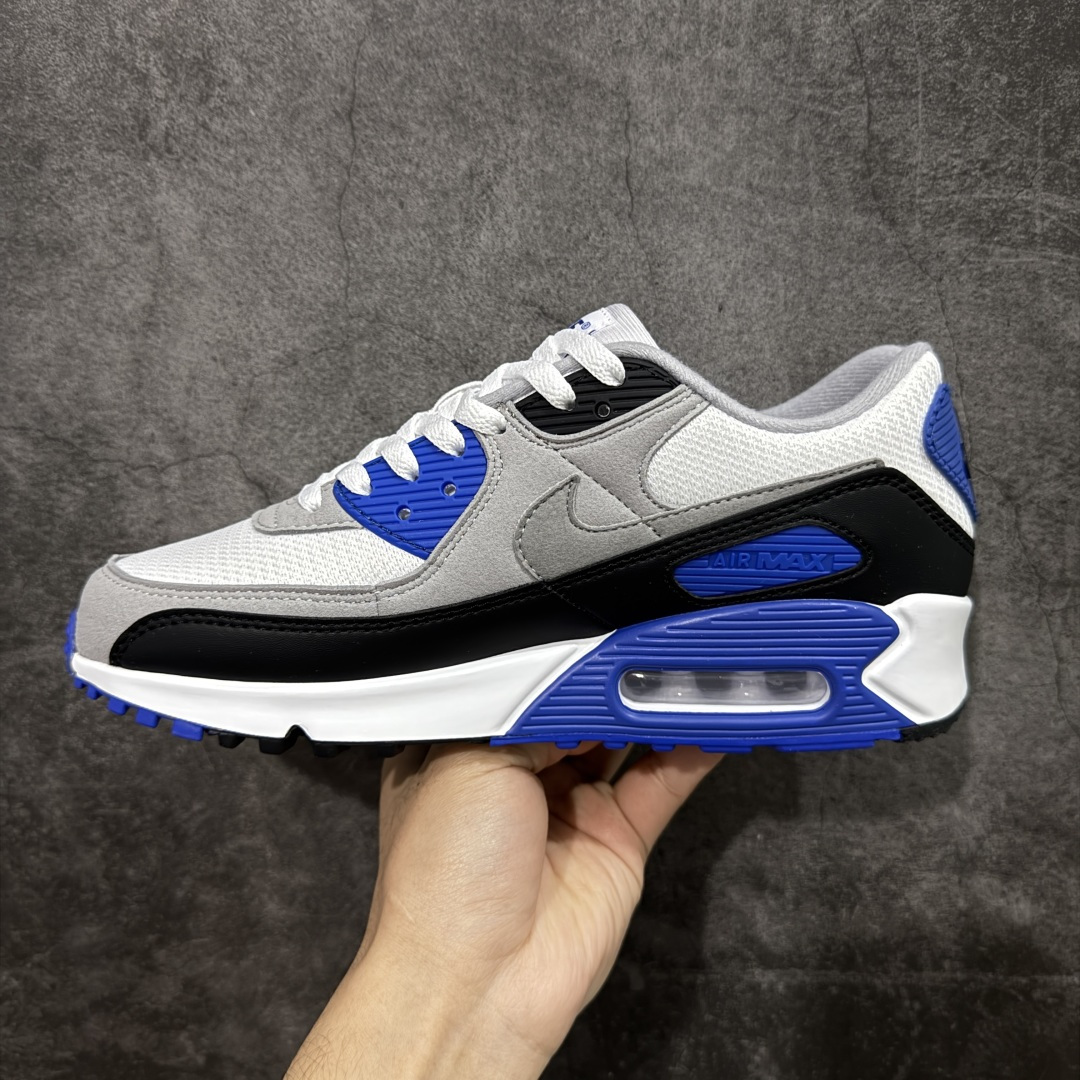 图片[2]-【Max纯原版】Nike Air Max 90 舒适 复古 合成革减震防滑透气 低帮 休闲跑步鞋 灰黑蓝 CD0881-102 顶级90款问市 开发数月 原版开发 多道QC质检 鞋型完美复刻 原厂级别工艺 正确色卡 正确气垫蓝光 正确大底 独家私模 采用进口头层牛皮拼接 定位高端市场 行业标杆工艺 尺码：39 40 40.5 41 42 42.5 43 44 44.5 45 46-选品中心