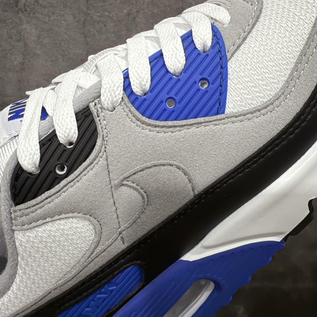 图片[4]-【Max纯原版】Nike Air Max 90 舒适 复古 合成革减震防滑透气 低帮 休闲跑步鞋 灰黑蓝 CD0881-102 顶级90款问市 开发数月 原版开发 多道QC质检 鞋型完美复刻 原厂级别工艺 正确色卡 正确气垫蓝光 正确大底 独家私模 采用进口头层牛皮拼接 定位高端市场 行业标杆工艺 尺码：39 40 40.5 41 42 42.5 43 44 44.5 45 46-选品中心