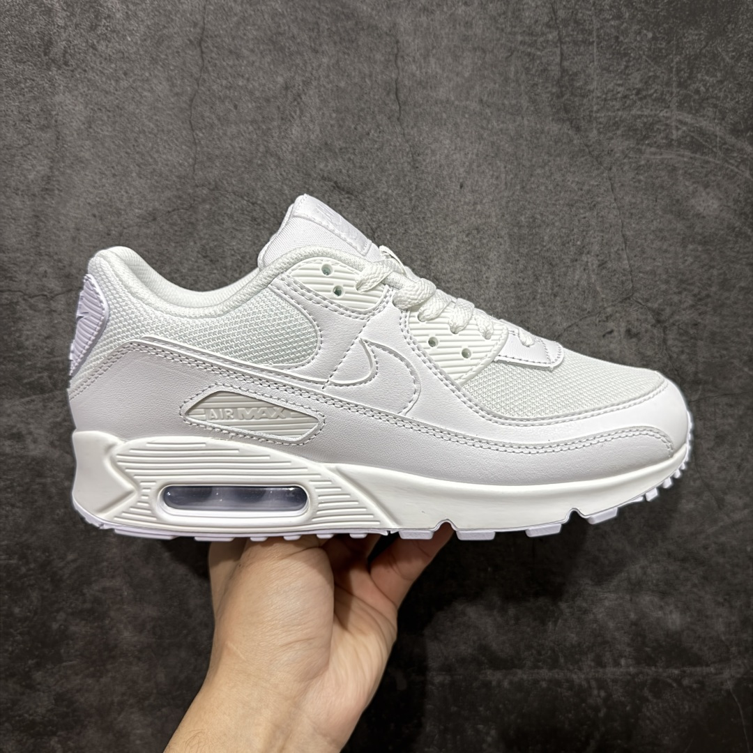 【顶级芯片版】Nike Air Max 90 舒适 复古 合成革减震防滑透气 低帮 休闲跑步鞋 纯白白色 CN8490-100 鞋舌标可扫码 海外欧州过验版 原纸版原楦头 顶级90款问市 开发数月 原版开发 多道QC质检 鞋型完美复刻 原厂级别工艺 正确色卡 正确气垫蓝光 正确大底 独家私模 采用进口头层牛皮拼接 定位高端市场 行业标杆工艺 尺码：40 40.5 41 42 42.5 43 44 44.5 45 46-选品中心