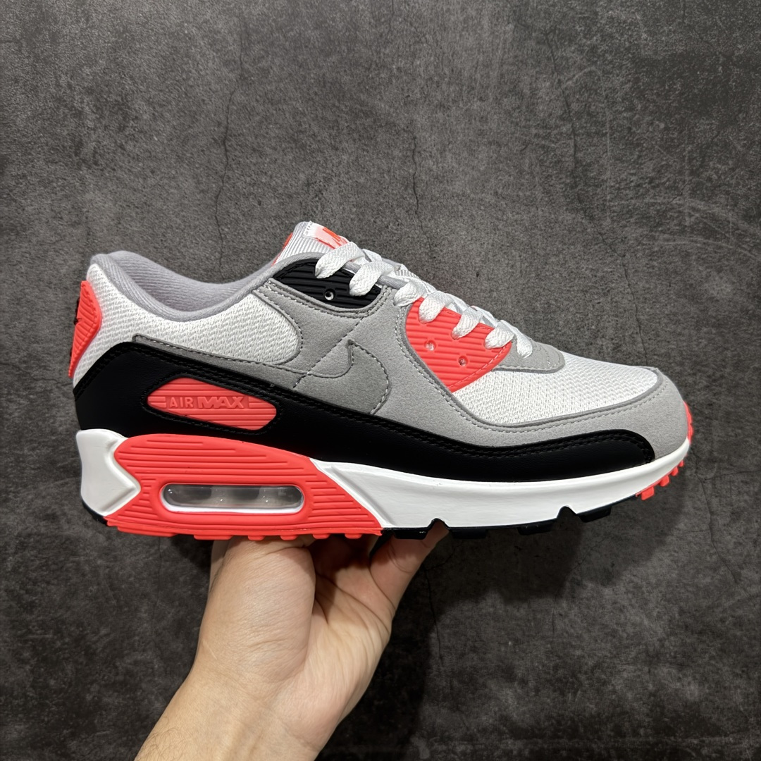 【Max纯原版】Nike Air Max 90 舒适 复古 合成革减震防滑透气 低帮 休闲跑步鞋 灰黑红 CT1685-100 顶级90款问市 开发数月 原版开发 多道QC质检 鞋型完美复刻 原厂级别工艺 正确色卡 正确气垫蓝光 正确大底 独家私模 采用进口头层牛皮拼接 定位高端市场 行业标杆工艺 尺码：39 40 40.5 41 42 42.5 43 44 44.5 45 46-选品中心
