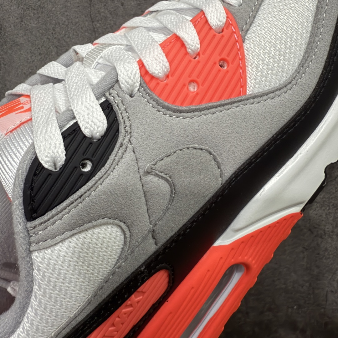 图片[4]-【Max纯原版】Nike Air Max 90 舒适 复古 合成革减震防滑透气 低帮 休闲跑步鞋 灰黑红 CT1685-100 顶级90款问市 开发数月 原版开发 多道QC质检 鞋型完美复刻 原厂级别工艺 正确色卡 正确气垫蓝光 正确大底 独家私模 采用进口头层牛皮拼接 定位高端市场 行业标杆工艺 尺码：39 40 40.5 41 42 42.5 43 44 44.5 45 46-选品中心