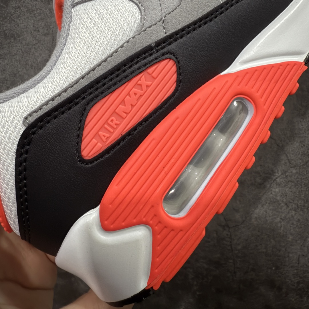 图片[3]-【Max纯原版】Nike Air Max 90 舒适 复古 合成革减震防滑透气 低帮 休闲跑步鞋 灰黑红 CT1685-100 顶级90款问市 开发数月 原版开发 多道QC质检 鞋型完美复刻 原厂级别工艺 正确色卡 正确气垫蓝光 正确大底 独家私模 采用进口头层牛皮拼接 定位高端市场 行业标杆工艺 尺码：39 40 40.5 41 42 42.5 43 44 44.5 45 46-选品中心
