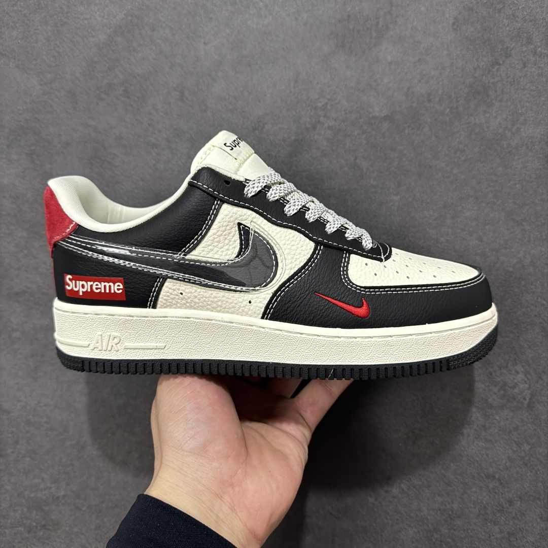 【定制版】Nike Air Force 1\'07 Low Supreme联名 米黑红 空军一号低帮休闲板鞋  #原楦头原纸板 原装鞋盒 定制五金配件 内置全掌气垫 原厂鞋底 货号：DF0188-106  尺码：36 36.5 37.5 38 38.5 39 40 40.5 41 42 42.5 43 44 44.5 45-选品中心