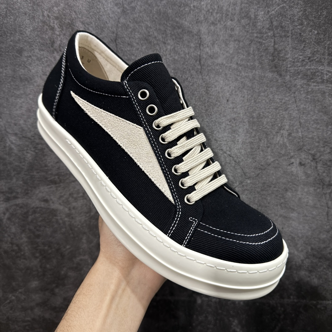 图片[3]-【莞产G版】帆布大匡威RO / Rick Owens DRKSHDW 瑞克·欧文斯 大匡威/低帮厚底/ 水洗牛仔帆布 低帮 西瓜头 【皮料】 东莞原厂进口全新2025年新材质““水洗牛仔斜纹帆布” 【鞋带】 鞋带采用水染定织法工艺，高密度之下，透出光泽感！ 【鞋头】软糯，轻轻按压有牛皮细细的纹理质感！ 【鞋底】TPU大底奶香味！硬度、肤感一比一！鞋底logo钢印清晰正确！ 【鞋垫】独家私人开模压印！牛皮贴面，双层复合！ 【尺码】 ：36 37 38 39 40 41 42 43 44 45 46！-选品中心