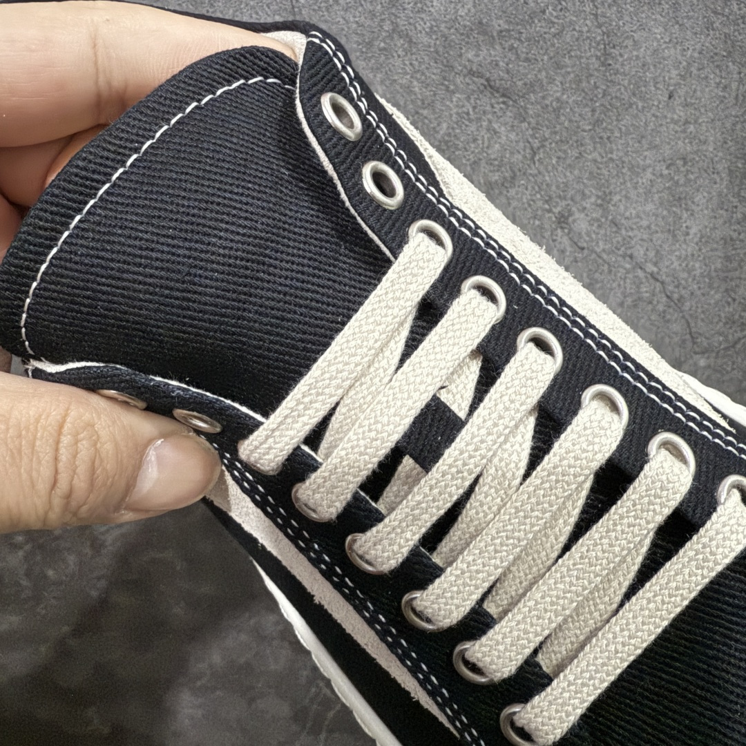 图片[5]-【莞产G版】帆布大匡威RO / Rick Owens DRKSHDW 瑞克·欧文斯 大匡威/低帮厚底/ 水洗牛仔帆布 低帮 西瓜头 【皮料】 东莞原厂进口全新2025年新材质““水洗牛仔斜纹帆布” 【鞋带】 鞋带采用水染定织法工艺，高密度之下，透出光泽感！ 【鞋头】软糯，轻轻按压有牛皮细细的纹理质感！ 【鞋底】TPU大底奶香味！硬度、肤感一比一！鞋底logo钢印清晰正确！ 【鞋垫】独家私人开模压印！牛皮贴面，双层复合！ 【尺码】 ：36 37 38 39 40 41 42 43 44 45 46！-选品中心