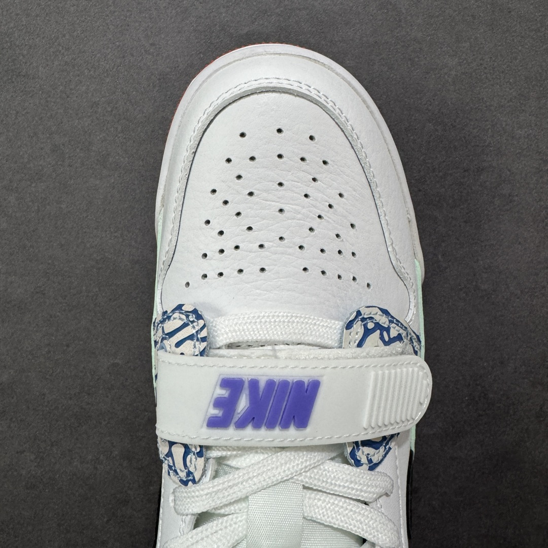 图片[8]-福利特价【GQ福利】Air Jordan Legacy AJ312 复古篮球鞋 市场最强独一档产物 全套原纸板楦头开发 原厂大底磨具加持立体防滑纹理 原档数据后跟TPU子母扣魔术贴 原装可视Air Sole气垫 原汁原味最完美的312代版型 唯一正确鞋头趴度弧度高度鞋身腰线 进口港宝加持 后跟自然饱满 全鞋荧光划线卡点 追求极致完美 每一双都是工艺品 多重QC质检 超越公司货的品控标准 实实在在的免检产品 鞋身采用了皮革材质打造 横跨鞋面的魔术贴十分吸睛 侧面的Swoosh Logo的一部分被鞋面遮挡了一部分 颇具玩味 魔术贴上标有NK标识 而鞋舌上是Jordan的经典红色飞翼Logo 后跟和鞋底均采用了AJ3的设计 后跟上同样也使用了经典的爆裂纹图案 货号：DV9127-101 尺码：36 36.5 37.5 38 38.5 39 40 40.5 41 42 42.5 43 44 44.5 45-选品中心