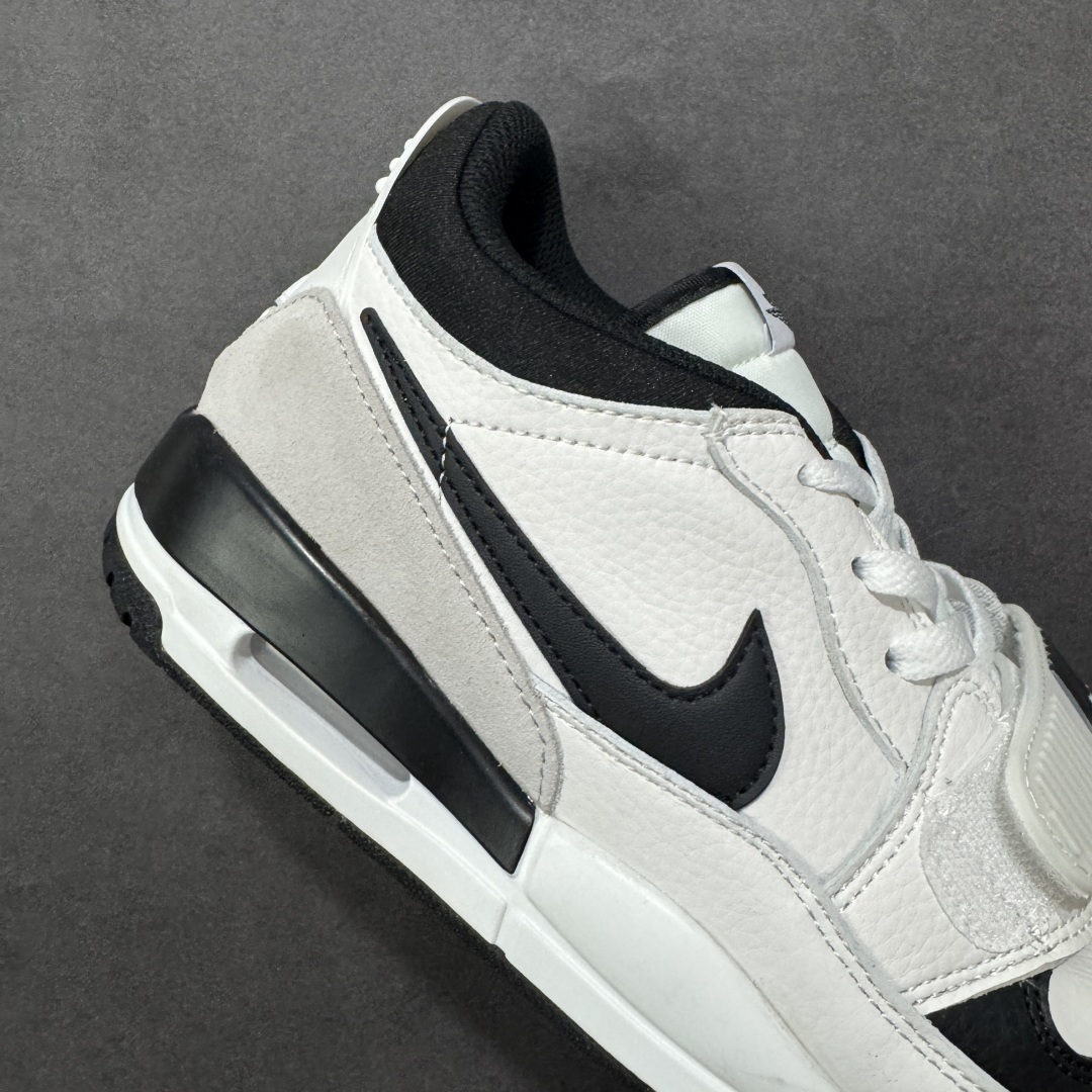 图片[6]-福利特价【GQ福利】Air Jordan Legacy AJ312 复古篮球鞋 市场最强独一档产物 全套原纸板楦头开发 原厂大底磨具加持立体防滑纹理 原档数据后跟TPU子母扣魔术贴 原装可视Air Sole气垫 原汁原味最完美的312代版型 唯一正确鞋头趴度弧度高度鞋身腰线 进口港宝加持 后跟自然饱满 全鞋荧光划线卡点 追求极致完美 每一双都是工艺品 多重QC质检 超越公司货的品控标准 实实在在的免检产品 鞋身采用了皮革材质打造 横跨鞋面的魔术贴十分吸睛 侧面的Swoosh Logo的一部分被鞋面遮挡了一部分 颇具玩味 魔术贴上标有NK标识 而鞋舌上是Jordan的经典红色飞翼Logo 后跟和鞋底均采用了AJ3的设计 后跟上同样也使用了经典的爆裂纹图案 货号：DV9127-101 尺码：36 36.5 37.5 38 38.5 39 40 40.5 41 42 42.5 43 44 44.5 45-选品中心