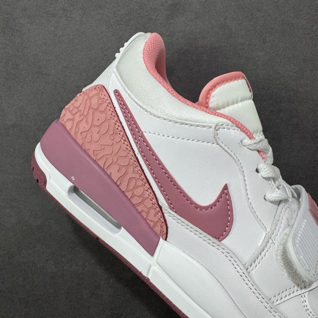 图片[6]-福利特价【GQ福利】Air Jordan Legacy AJ312 复古篮球鞋 市场最强独一档产物 全套原纸板楦头开发 原厂大底磨具加持立体防滑纹理 原档数据后跟TPU子母扣魔术贴 原装可视Air Sole气垫 原汁原味最完美的312代版型 唯一正确鞋头趴度弧度高度鞋身腰线 进口港宝加持 后跟自然饱满 全鞋荧光划线卡点 追求极致完美 每一双都是工艺品 多重QC质检 超越公司货的品控标准 实实在在的免检产品 鞋身采用了皮革材质打造 横跨鞋面的魔术贴十分吸睛 侧面的Swoosh Logo的一部分被鞋面遮挡了一部分 颇具玩味 魔术贴上标有NK标识 而鞋舌上是Jordan的经典红色飞翼Logo 后跟和鞋底均采用了AJ3的设计 后跟上同样也使用了经典的爆裂纹图案 货号：DV9127-101 尺码：36 36.5 37.5 38 38.5 39 40 40.5 41 42 42.5 43 44 44.5 45-选品中心