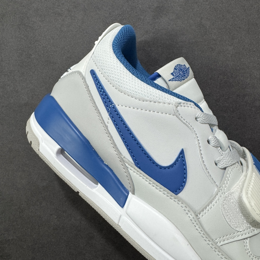 图片[6]-福利特价【GQ福利】Air Jordan Legacy AJ312 复古篮球鞋 市场最强独一档产物 全套原纸板楦头开发 原厂大底磨具加持立体防滑纹理 原档数据后跟TPU子母扣魔术贴 原装可视Air Sole气垫 原汁原味最完美的312代版型 唯一正确鞋头趴度弧度高度鞋身腰线 进口港宝加持 后跟自然饱满 全鞋荧光划线卡点 追求极致完美 每一双都是工艺品 多重QC质检 超越公司货的品控标准 实实在在的免检产品 鞋身采用了皮革材质打造 横跨鞋面的魔术贴十分吸睛 侧面的Swoosh Logo的一部分被鞋面遮挡了一部分 颇具玩味 魔术贴上标有NK标识 而鞋舌上是Jordan的经典红色飞翼Logo 后跟和鞋底均采用了AJ3的设计 后跟上同样也使用了经典的爆裂纹图案 货号：DV9127-101 尺码：36 36.5 37.5 38 38.5 39 40 40.5 41 42 42.5 43 44 44.5 45-选品中心