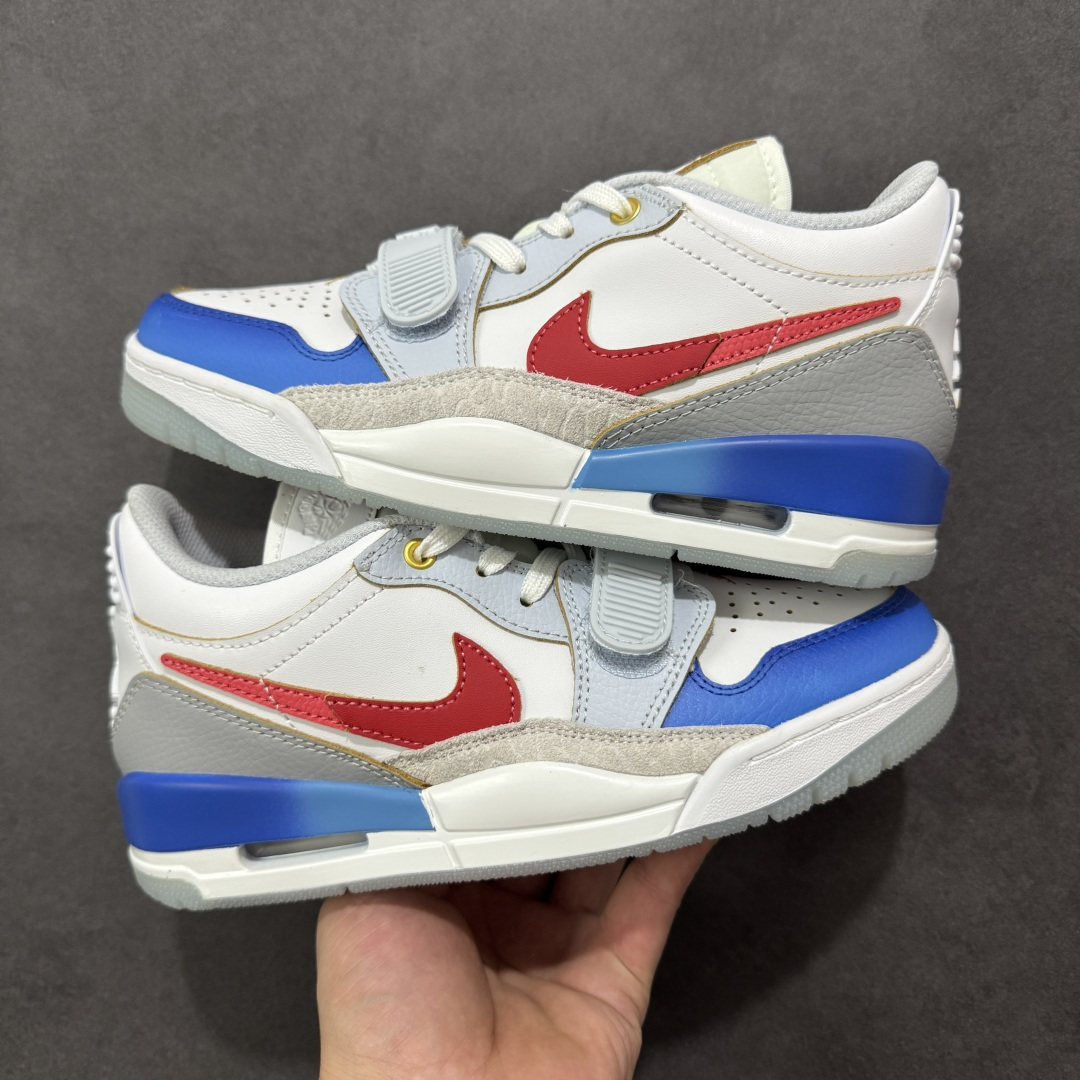 图片[8]-福利特价【GQ福利】Air Jordan Legacy AJ312 复古篮球鞋 市场最强独一档产物 全套原纸板楦头开发 原厂大底磨具加持立体防滑纹理 原档数据后跟TPU子母扣魔术贴 原装可视Air Sole气垫 原汁原味最完美的312代版型 唯一正确鞋头趴度弧度高度鞋身腰线 进口港宝加持 后跟自然饱满 全鞋荧光划线卡点 追求极致完美 每一双都是工艺品 多重QC质检 超越公司货的品控标准 实实在在的免检产品 鞋身采用了皮革材质打造 横跨鞋面的魔术贴十分吸睛 侧面的Swoosh Logo的一部分被鞋面遮挡了一部分 颇具玩味 魔术贴上标有NK标识 而鞋舌上是Jordan的经典红色飞翼Logo 后跟和鞋底均采用了AJ3的设计 后跟上同样也使用了经典的爆裂纹图案 货号：DV9127-101 尺码：36 36.5 37.5 38 38.5 39 40 40.5 41 42 42.5 43 44 44.5 45-选品中心