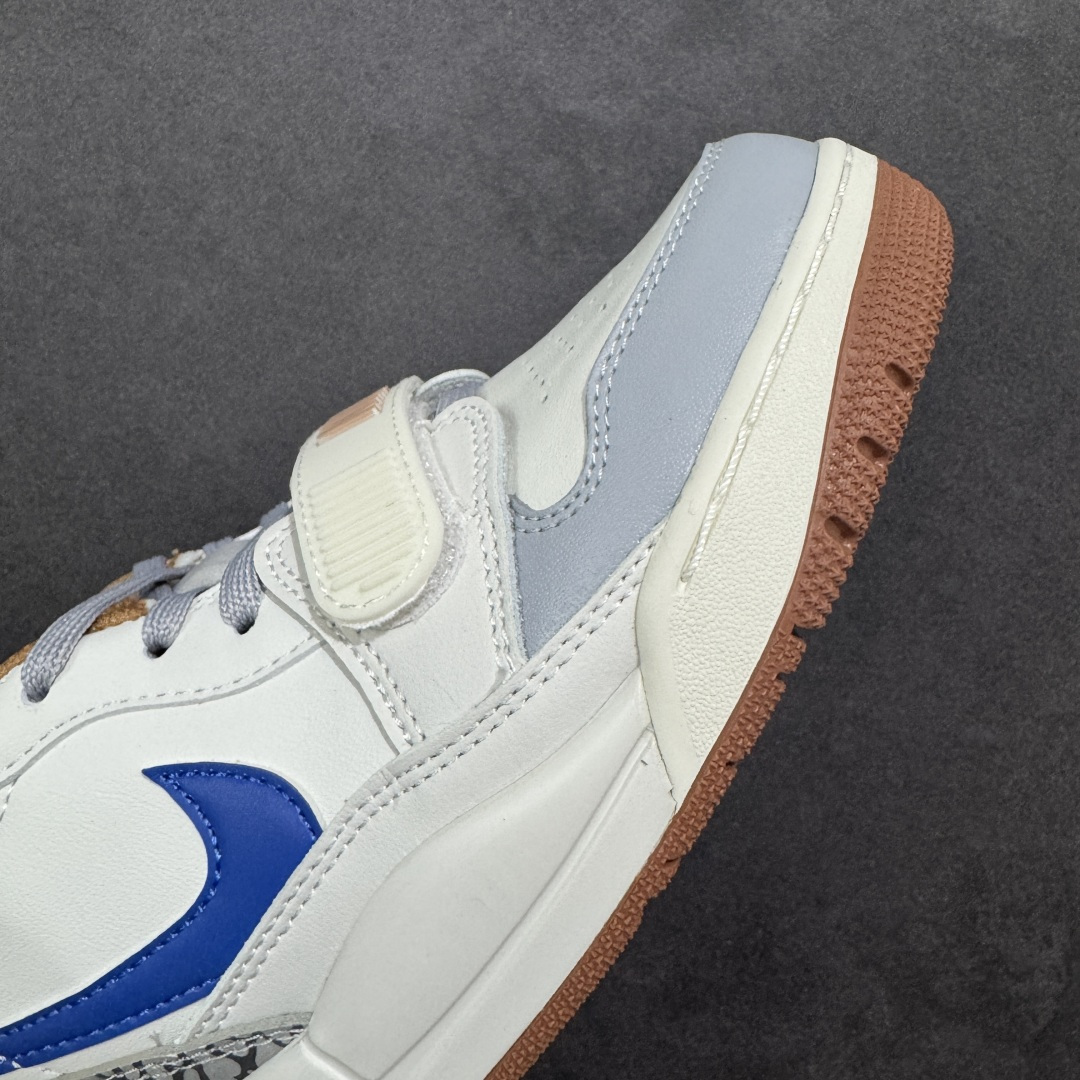 图片[5]-福利特价【GQ福利】Air Jordan Legacy AJ312 复古篮球鞋 市场最强独一档产物 全套原纸板楦头开发 原厂大底磨具加持立体防滑纹理 原档数据后跟TPU子母扣魔术贴 原装可视Air Sole气垫 原汁原味最完美的312代版型 唯一正确鞋头趴度弧度高度鞋身腰线 进口港宝加持 后跟自然饱满 全鞋荧光划线卡点 追求极致完美 每一双都是工艺品 多重QC质检 超越公司货的品控标准 实实在在的免检产品 鞋身采用了皮革材质打造 横跨鞋面的魔术贴十分吸睛 侧面的Swoosh Logo的一部分被鞋面遮挡了一部分 颇具玩味 魔术贴上标有NK标识 而鞋舌上是Jordan的经典红色飞翼Logo 后跟和鞋底均采用了AJ3的设计 后跟上同样也使用了经典的爆裂纹图案 货号：DV9127-101 尺码：36 36.5 37.5 38 38.5 39 40 40.5 41 42 42.5 43 44 44.5 45-选品中心