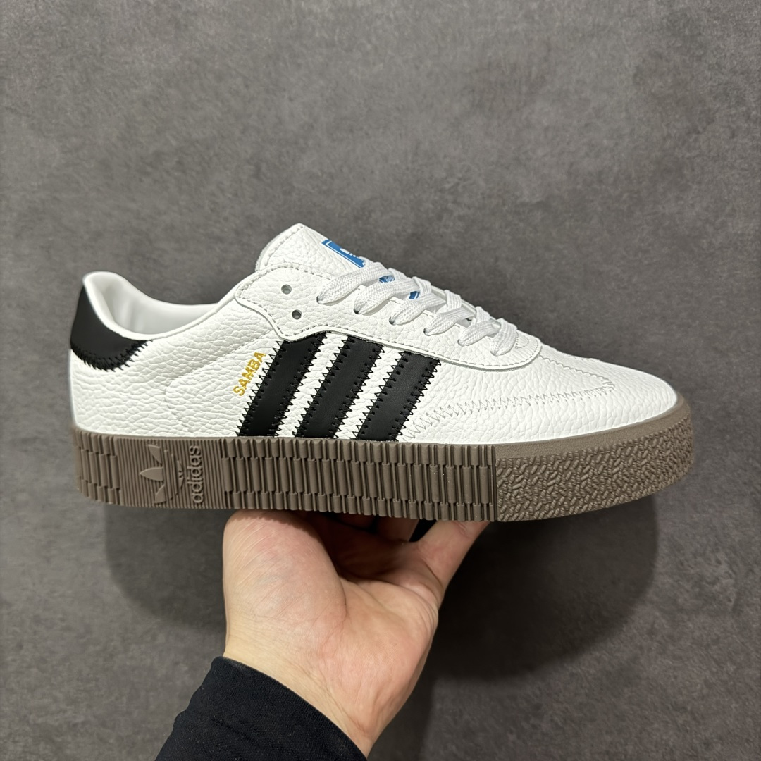 【公司级】adidas originals Sambarose 皮革 舒适百搭 低帮 板鞋 女款 黑白 货号：AQ1134 尺码：36-45 半 编码：YBA170180-选品中心