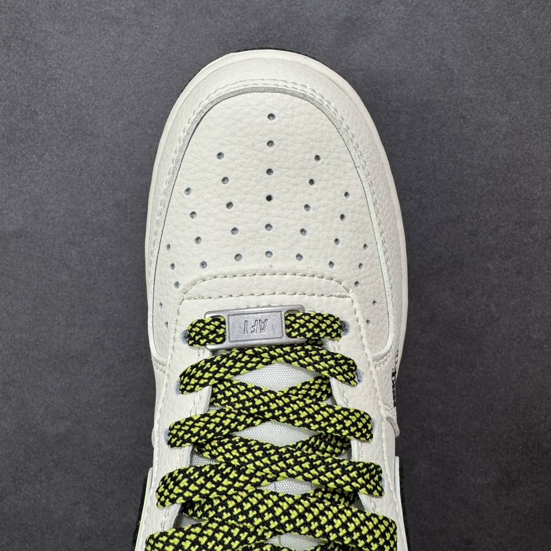 图片[8]-【定制版】Nike Air Force 1 \’07 Low “OFF-WHITE联名——双拼米黑绿”空军一号 低帮 运动鞋 休闲鞋 折边针车 工艺难度大 原楦头原纸板 原装鞋盒 定制五金配件 内置全掌气垫 原厂鞋底 货号：QW5836-023 尺码：36 36.5 37.5 38 38.5 39 40 40.5 41 42 42.5 43 44 44.5 45-选品中心