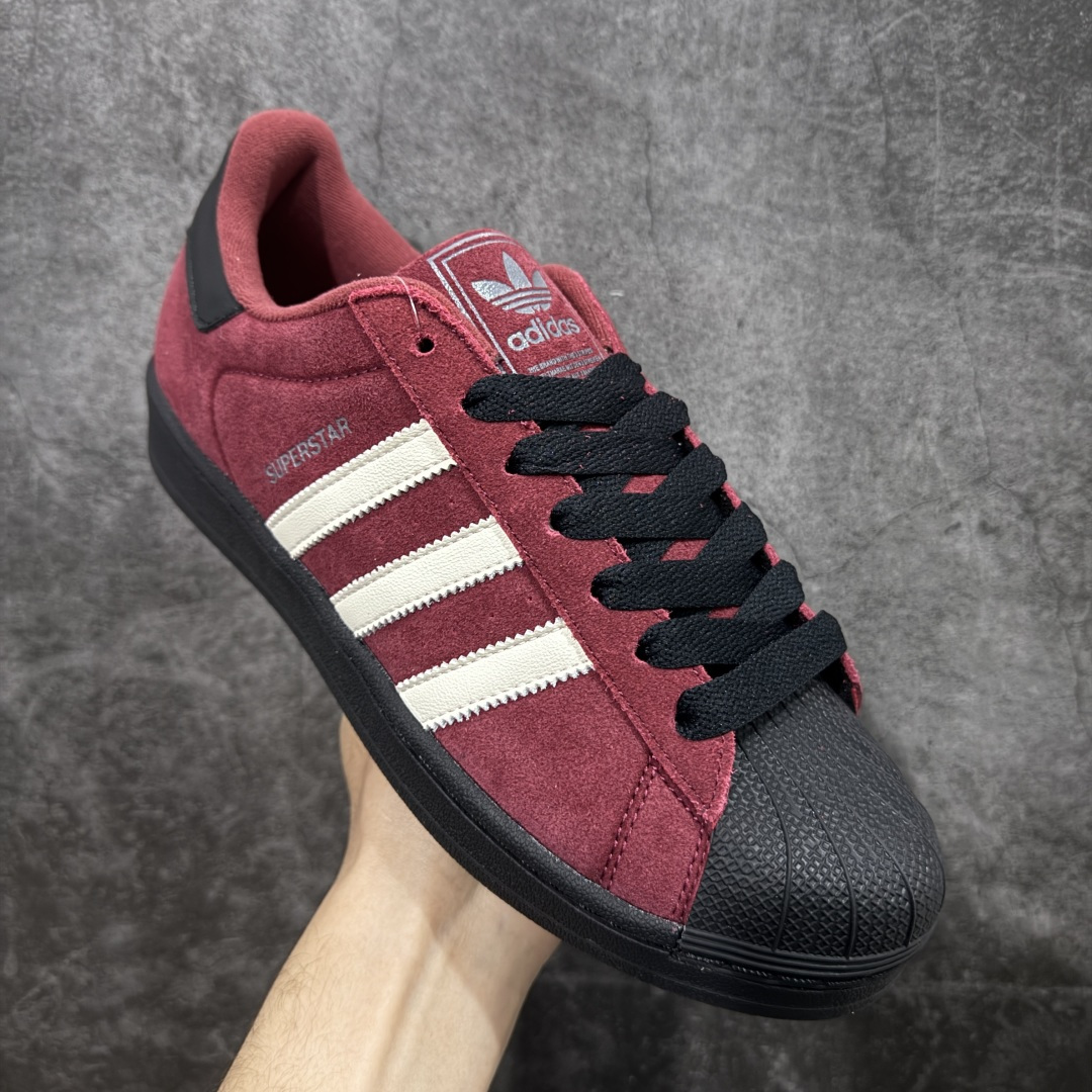 图片[3]-【公司级】Adidas Originals SUPERSTAR VINTAGE 经典贝壳头古着系列低帮百搭休闲运动板鞋“皮革黑红白复古版” 货号： JQ3220 尺码：35-45（半）-选品中心