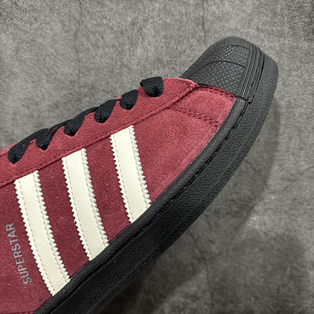 图片[6]-【公司级】Adidas Originals SUPERSTAR VINTAGE 经典贝壳头古着系列低帮百搭休闲运动板鞋“皮革黑红白复古版” 货号： JQ3220 尺码：35-45（半）-选品中心