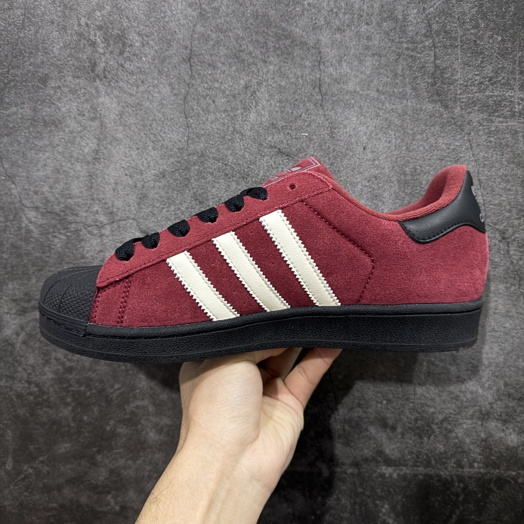 图片[2]-【公司级】Adidas Originals SUPERSTAR VINTAGE 经典贝壳头古着系列低帮百搭休闲运动板鞋“皮革黑红白复古版” 货号： JQ3220 尺码：35-45（半）-选品中心