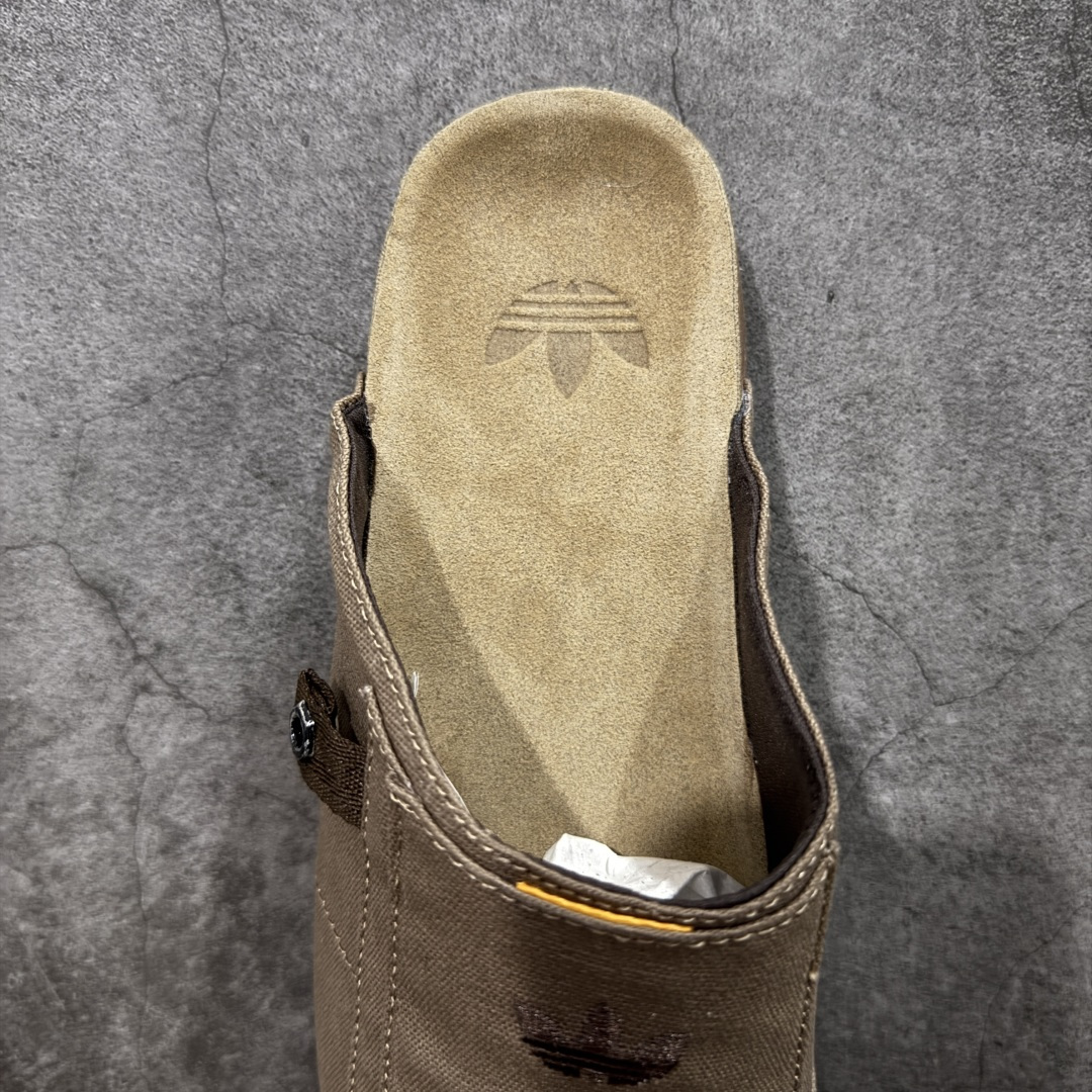 图片[8]-【神版】adidas originals Adimule 阿迪勃肯 帆布棕色 舒适百搭 防磨包头一脚蹬拖鞋 货号：JP9189 尺码：35.5-45半码-选品中心