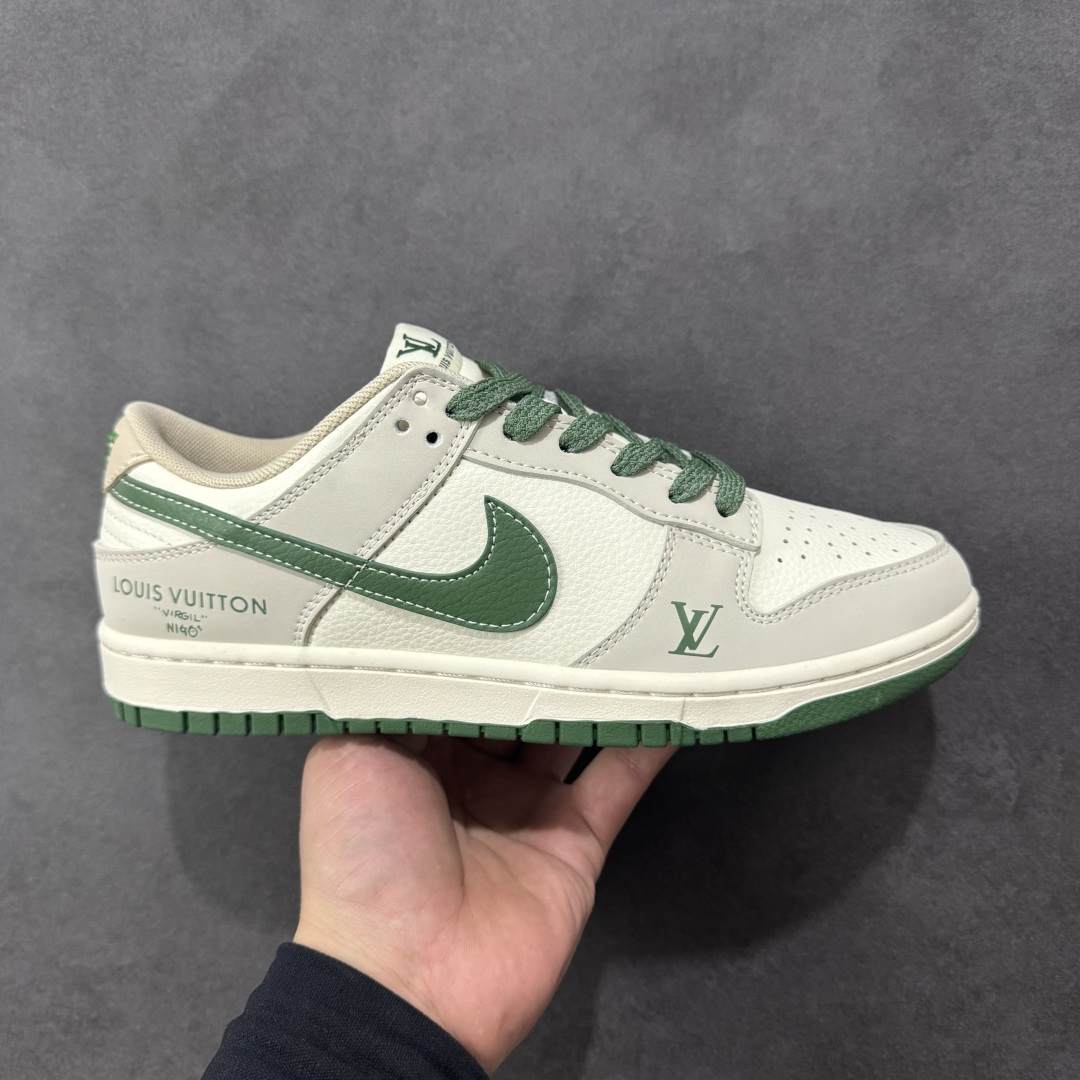 【定制版】Nike SB Dunk Low LV联名 米灰军绿 周年高端定制 低帮休闲板鞋  #定制鞋盒 大厂纯原品质出货 超高清洁度 皮料切割干净无任何毛边 细节完美 货号：JP1628-001  尺码：36 36.5 37.5 38 38.5 39 40 40.5 41 42 42.5 43 44 44.5 45-选品中心